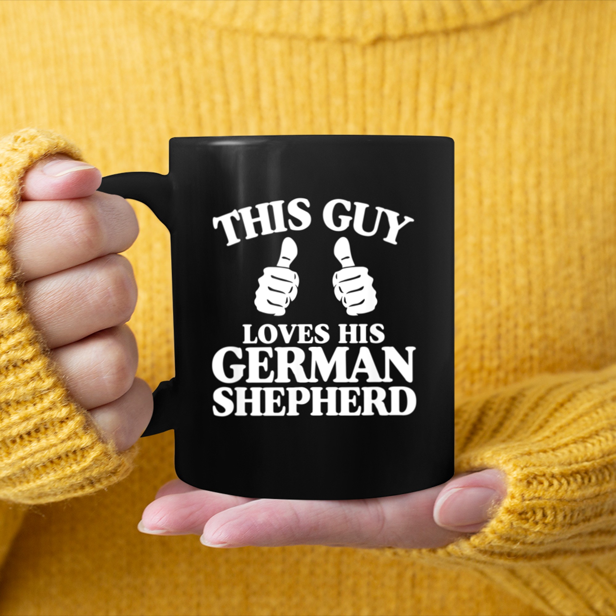 This Guy Loves His German Shepherd Funny Best Dog mug black