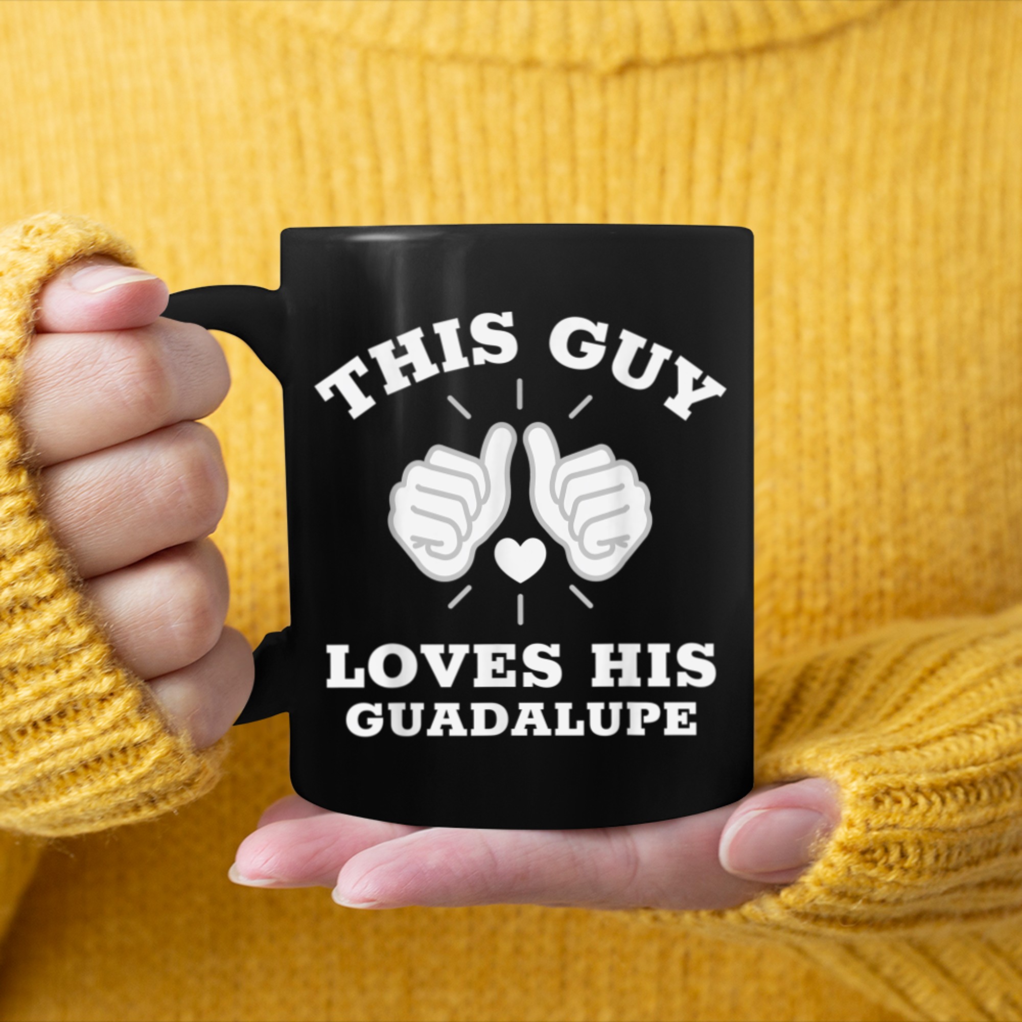 This Guy Loves His Guadalupe mug black