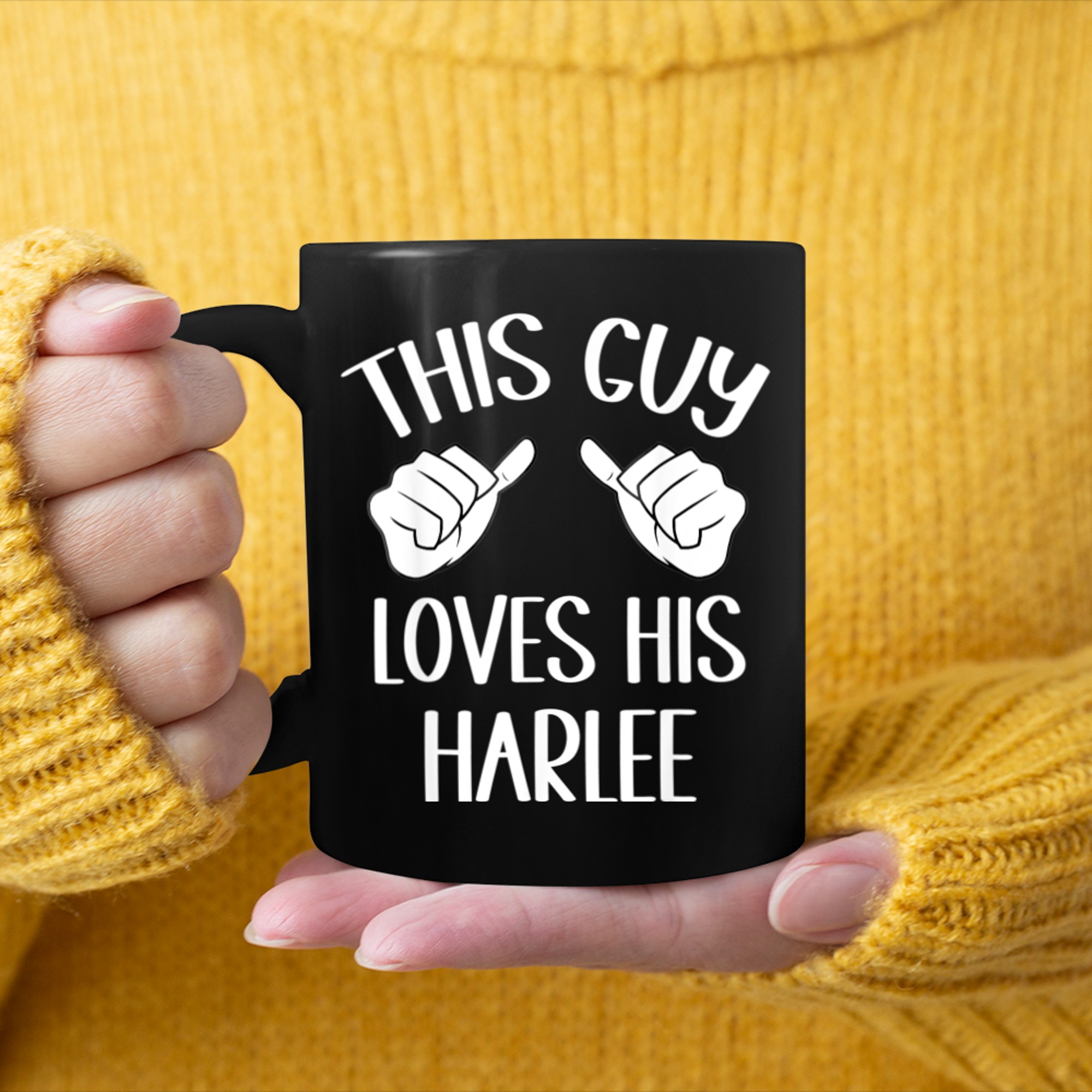 This Guy Loves His Harlee Valentine mug black