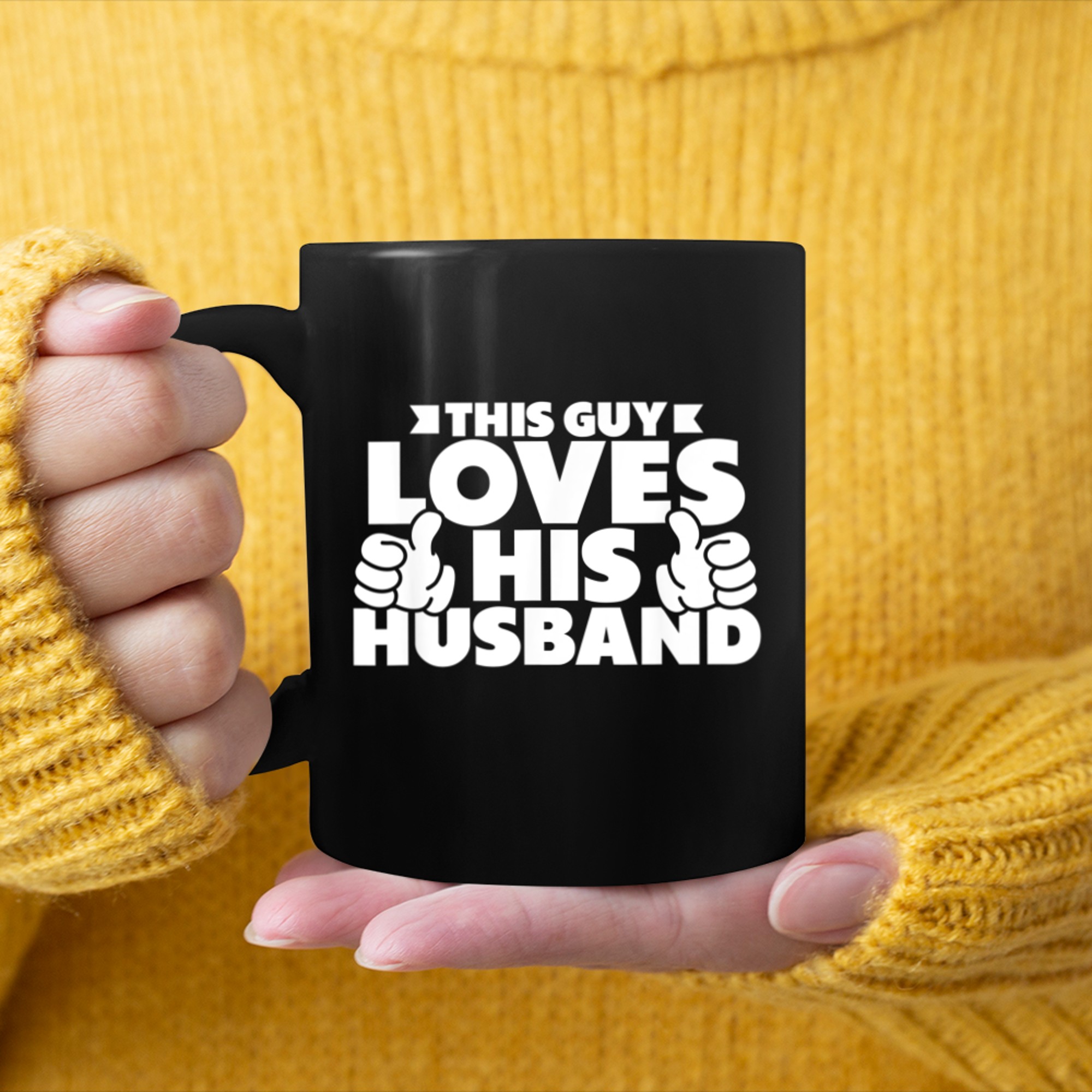 This Guy Loves His Husband Pride Month LGBTQ March (1) mug black