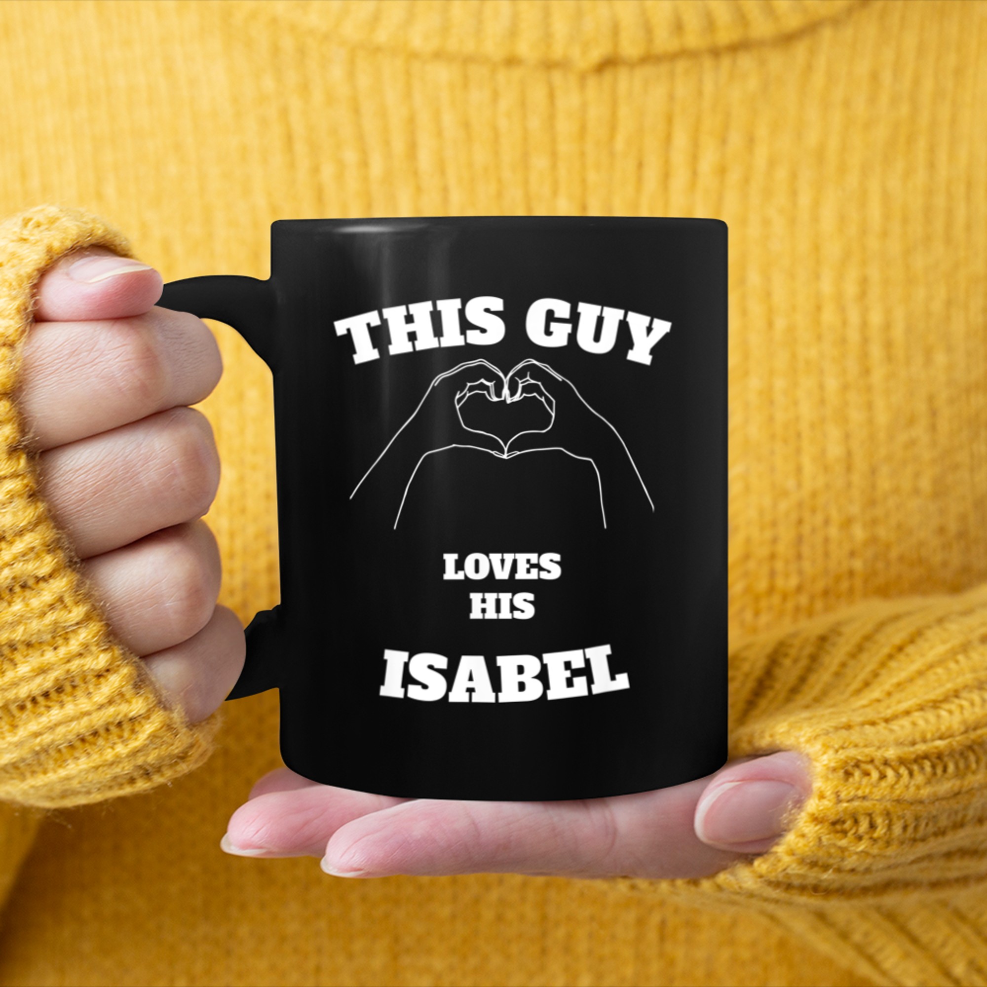 This Guy Loves His Isabel Tshirt Valentine Day mug black