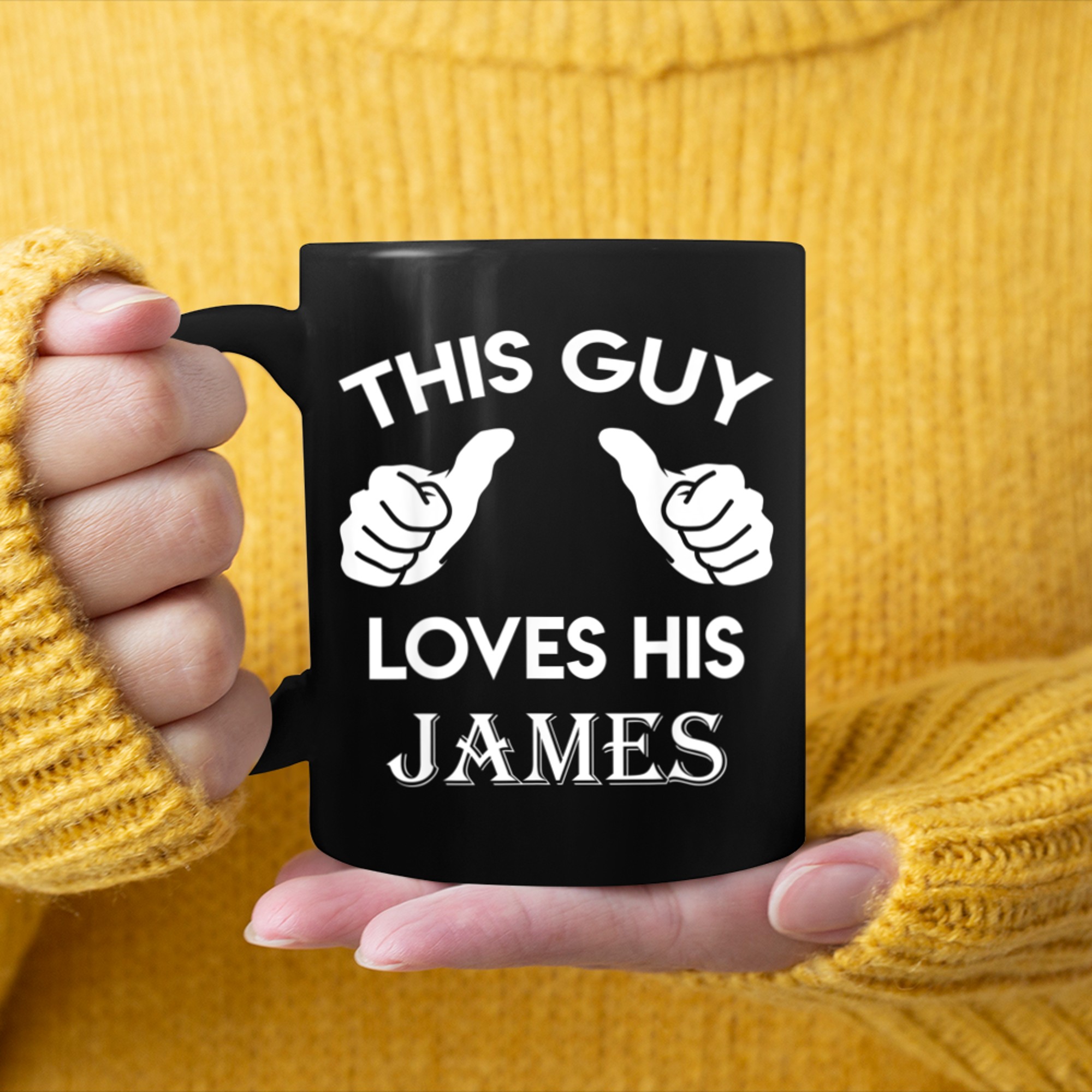 This guy loves his JAMES valentine Anniversary 71k mug black