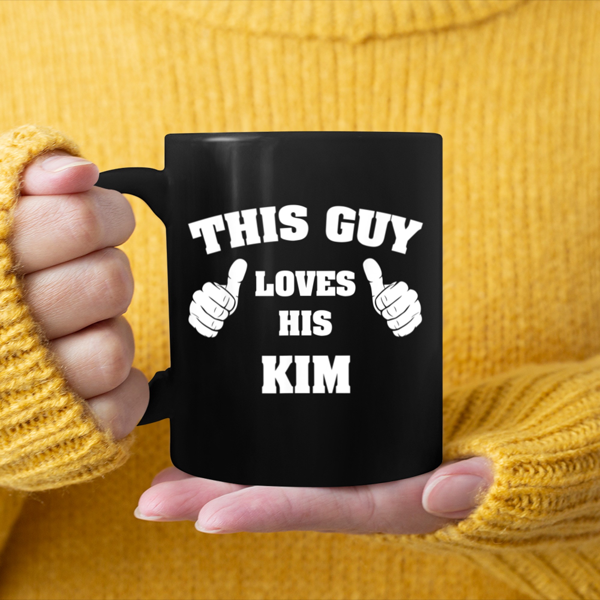 This Guy Loves His Kim T Shirt mug black