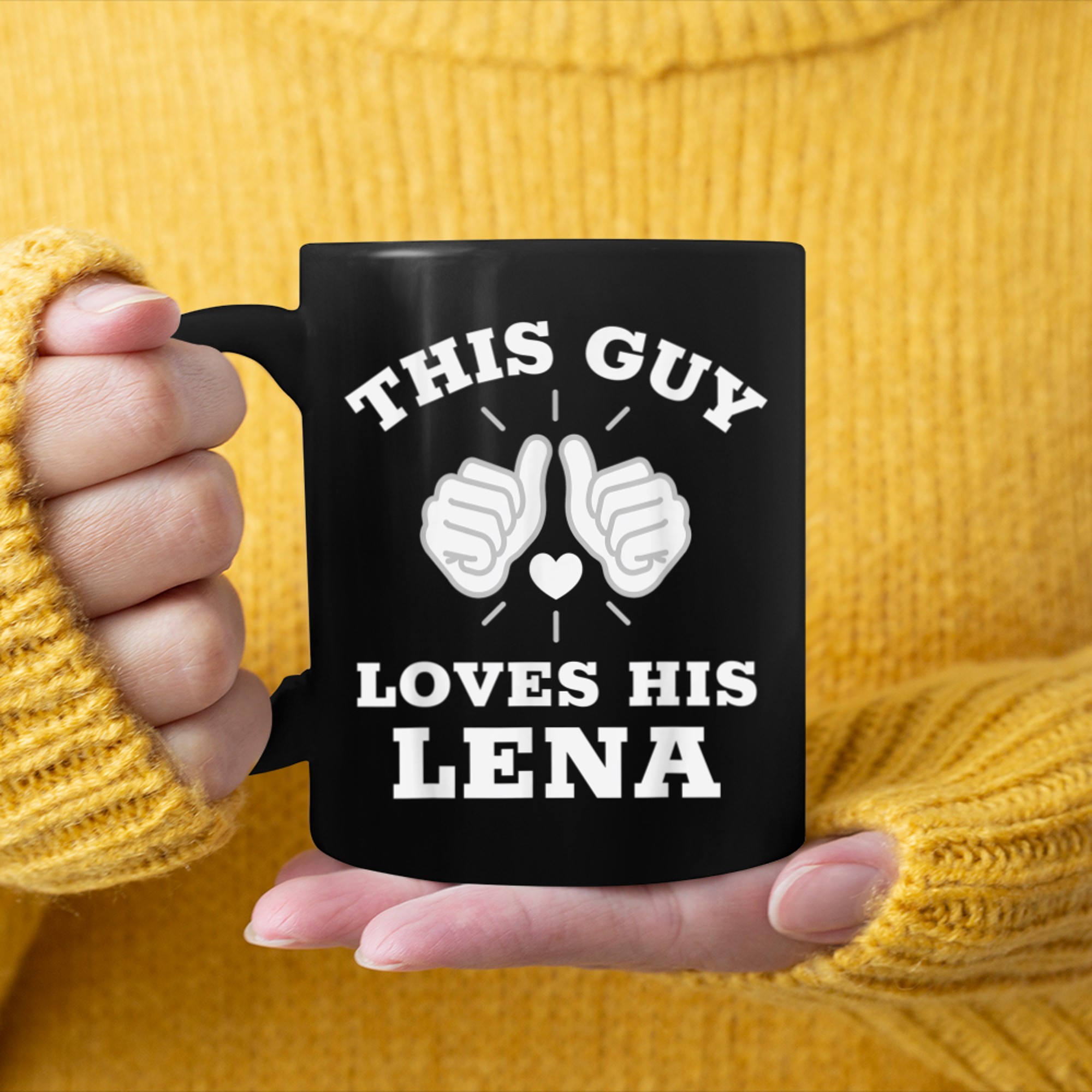 This Guy Loves His Lena mug black