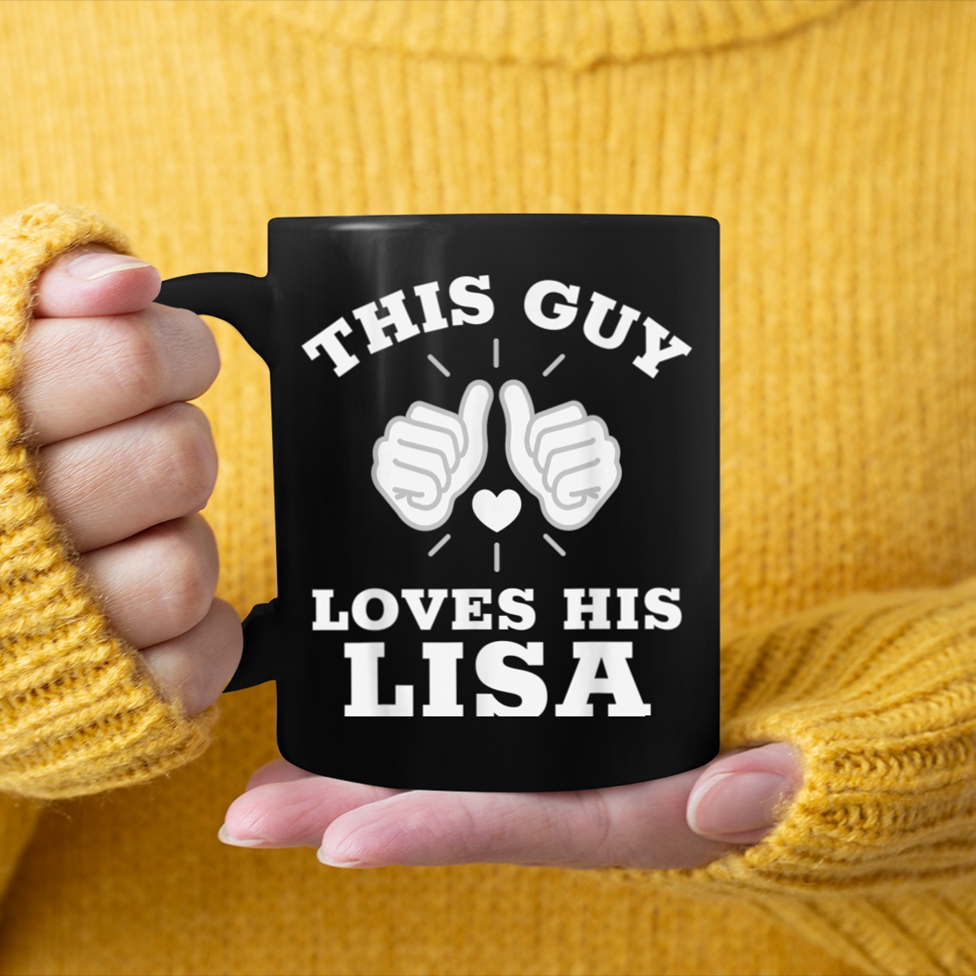 This Guy Loves His Lisa mug black