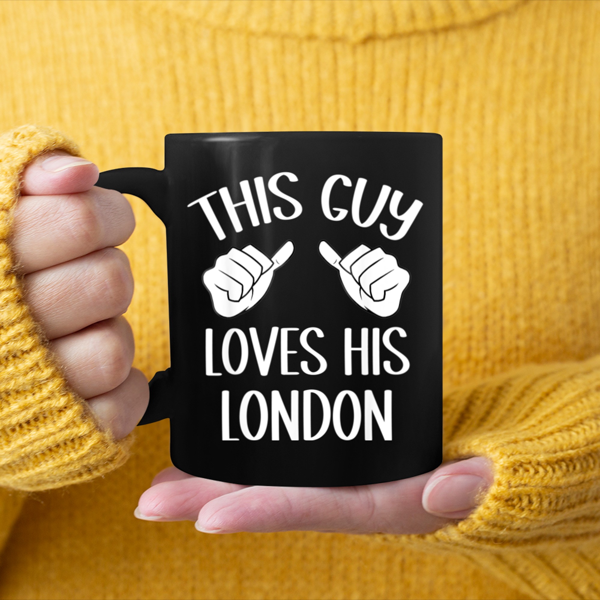 This Guy Loves His London Valentine mug black