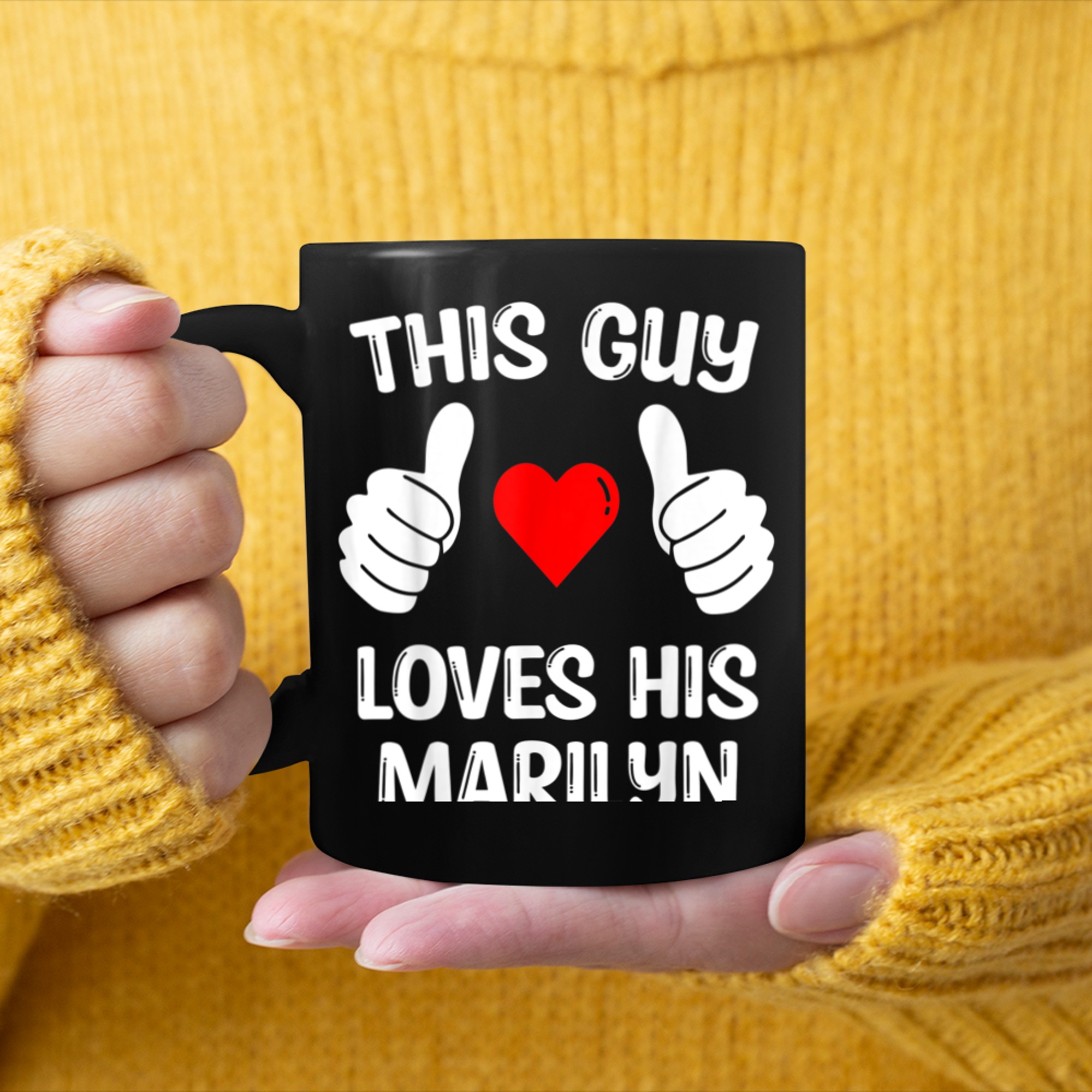 This Guy Loves His Marilyn Girlfriend Wife Valentine's Day mug black