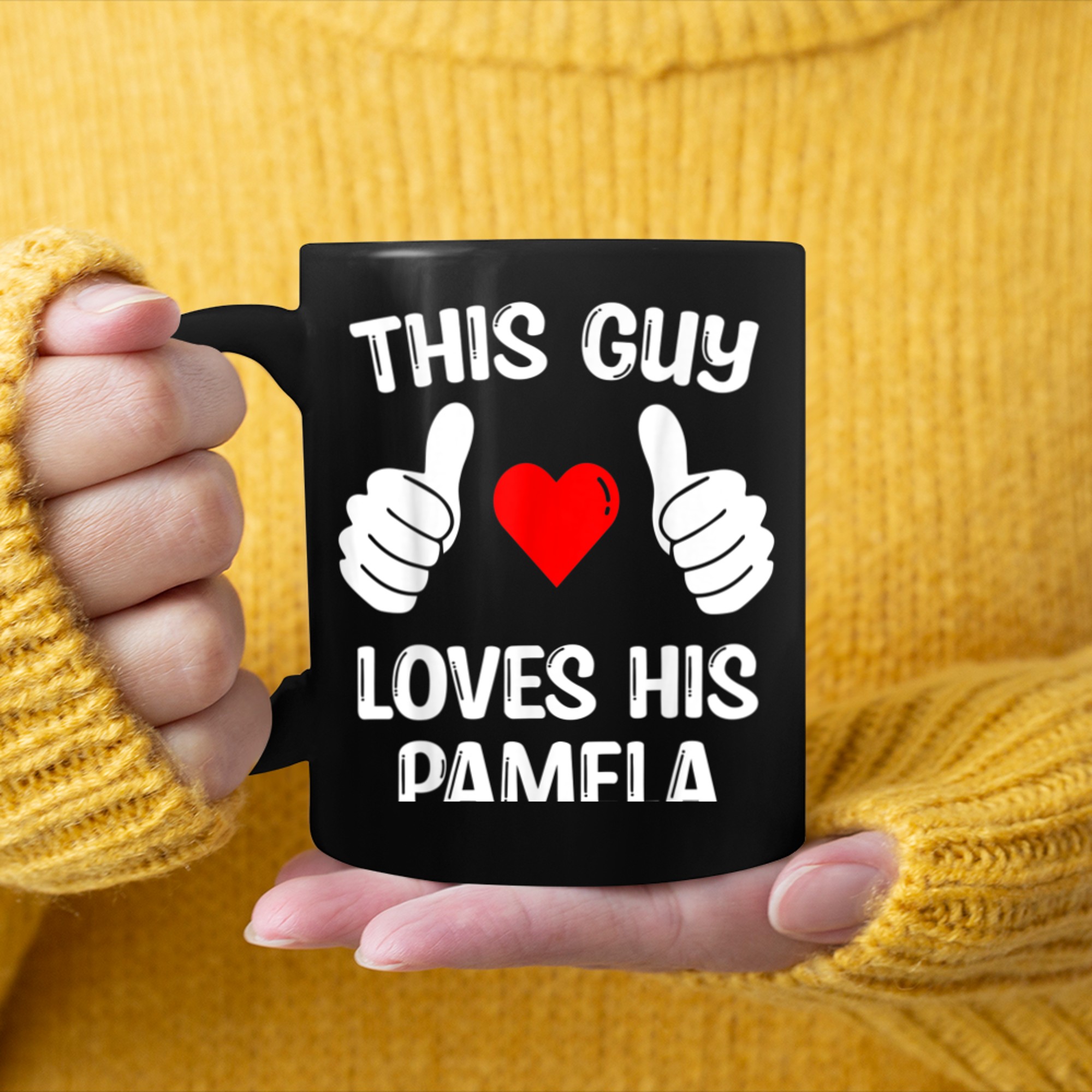 This Guy Loves His Pamela Girlfriend Wife Valentine's Day mug black