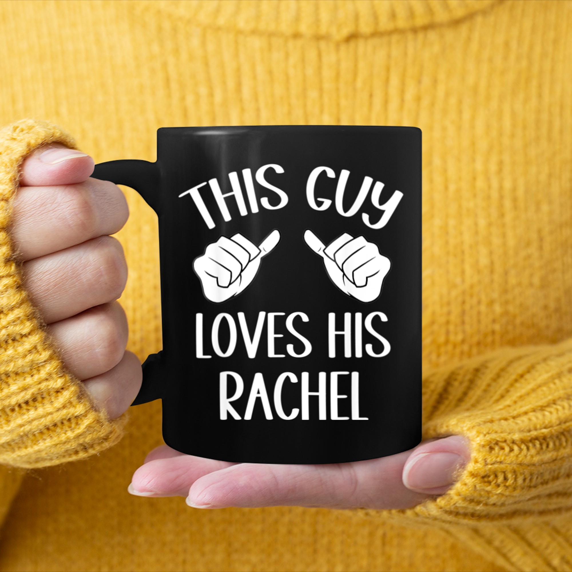 This Guy Loves His Rachel Valentine mug black