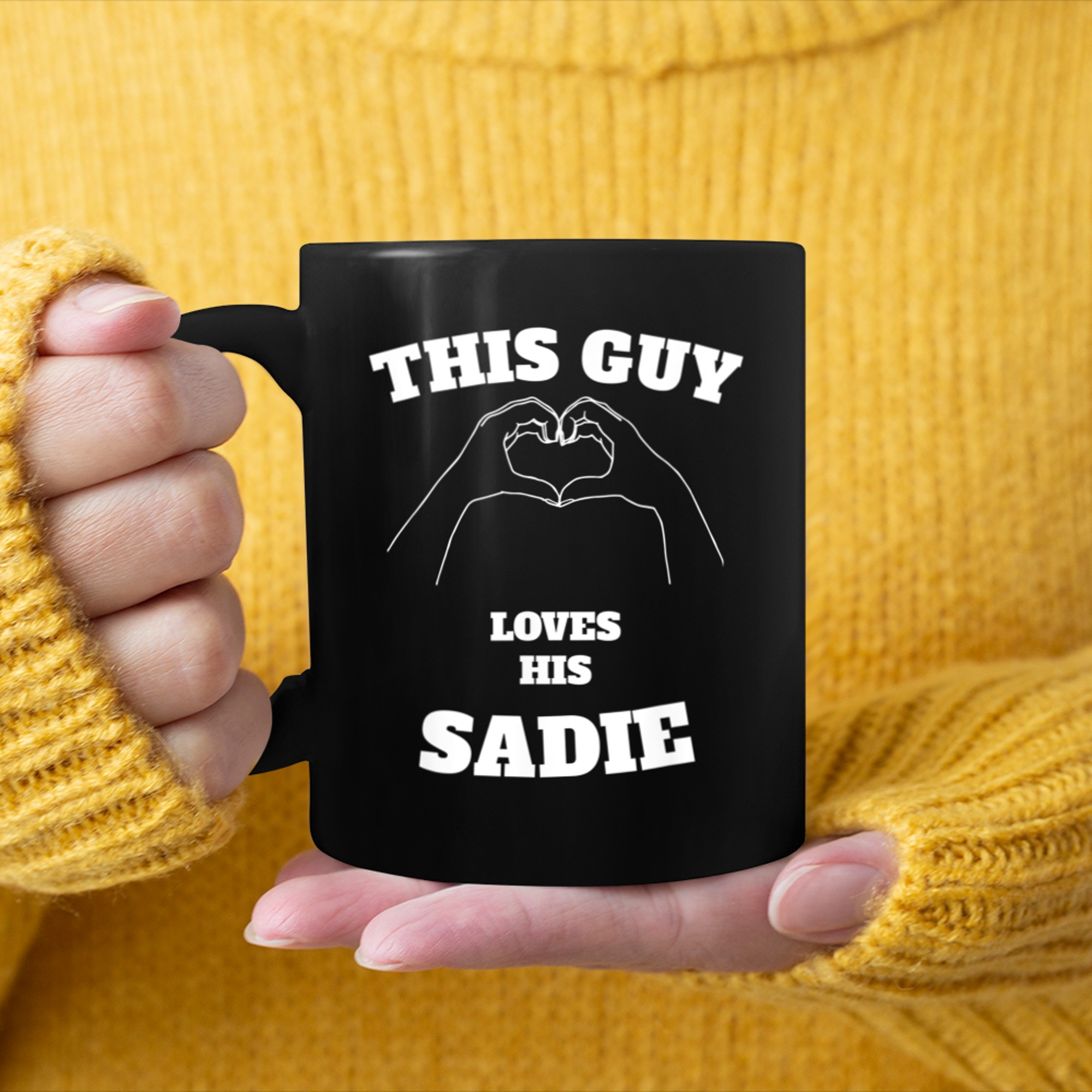 This Guy Loves His Sadie Tshirt Valentine Day mug black