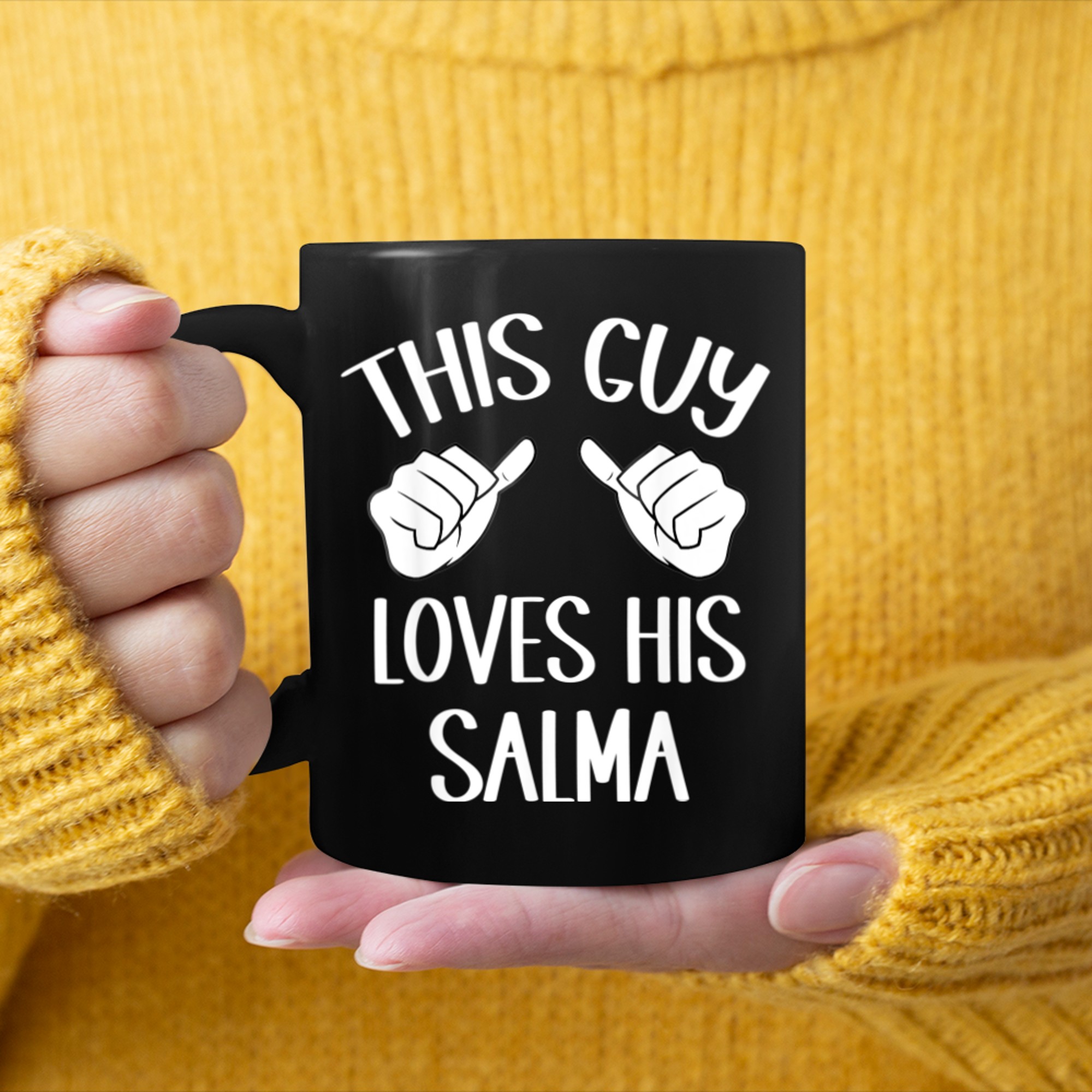 This Guy Loves His Salma Valentine mug black