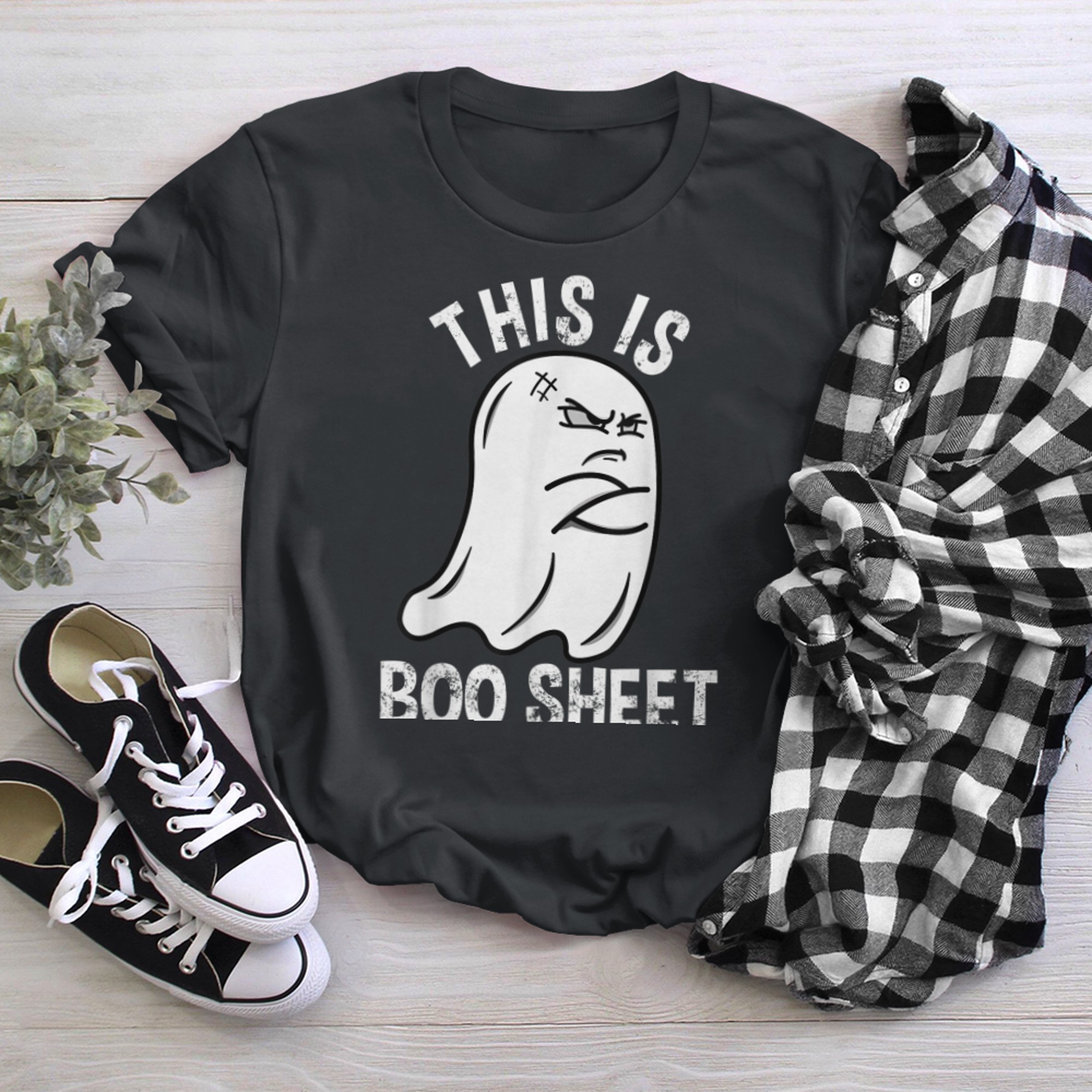 This Is Boo Sheet Funny Ghost Costume Women Men Halloween t-shirt black