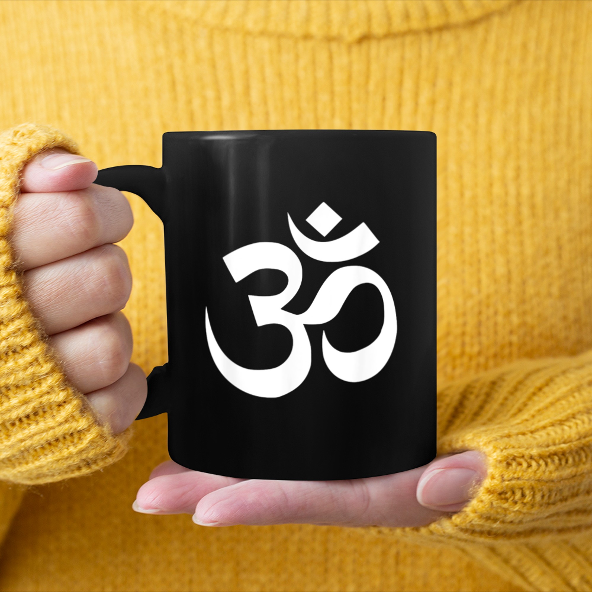 Yoga Om Ohm Symbol Spiritual Yoga (1) mug black