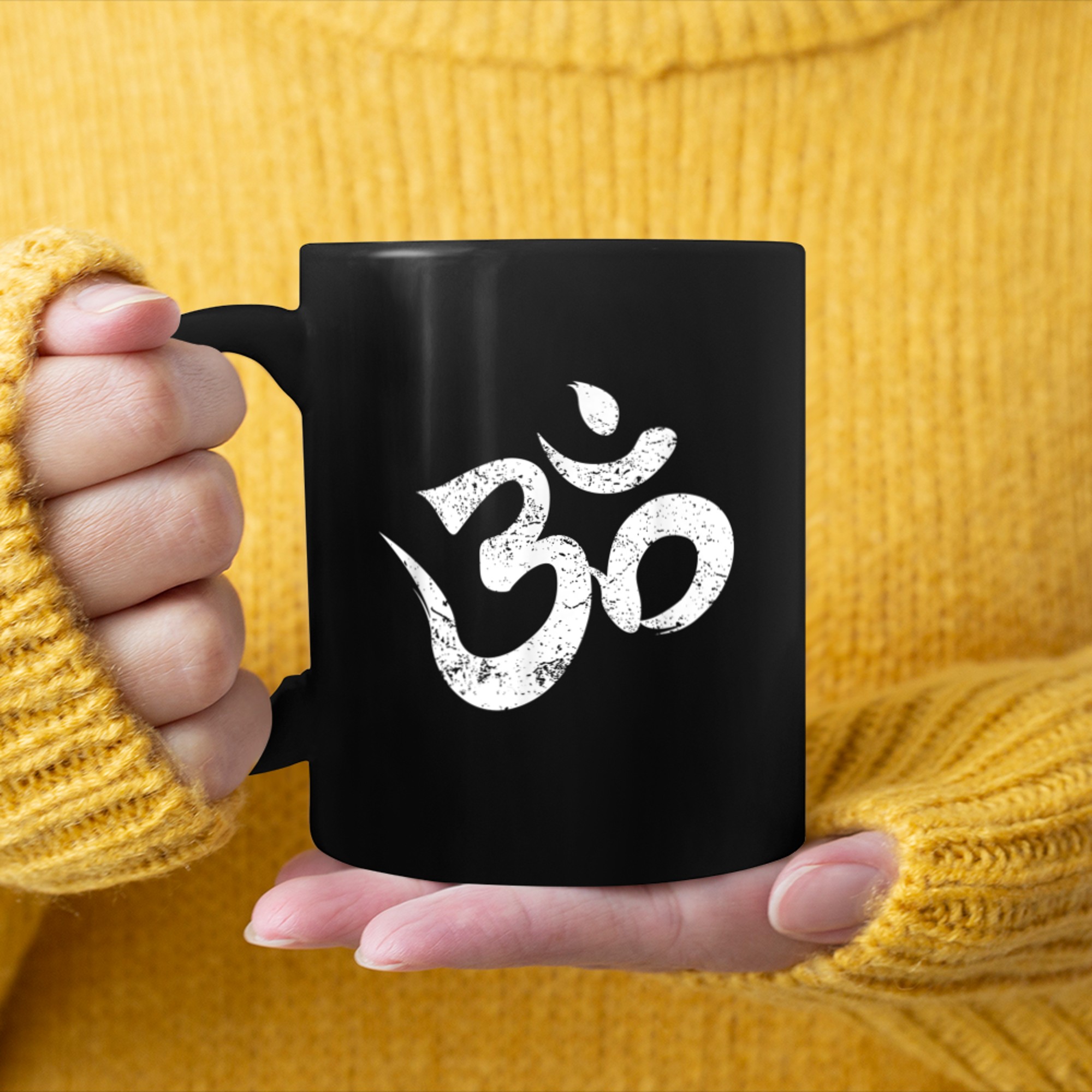 Yoga Om Outfit Spiritual Symbol Aum Meditation Ohm mug black