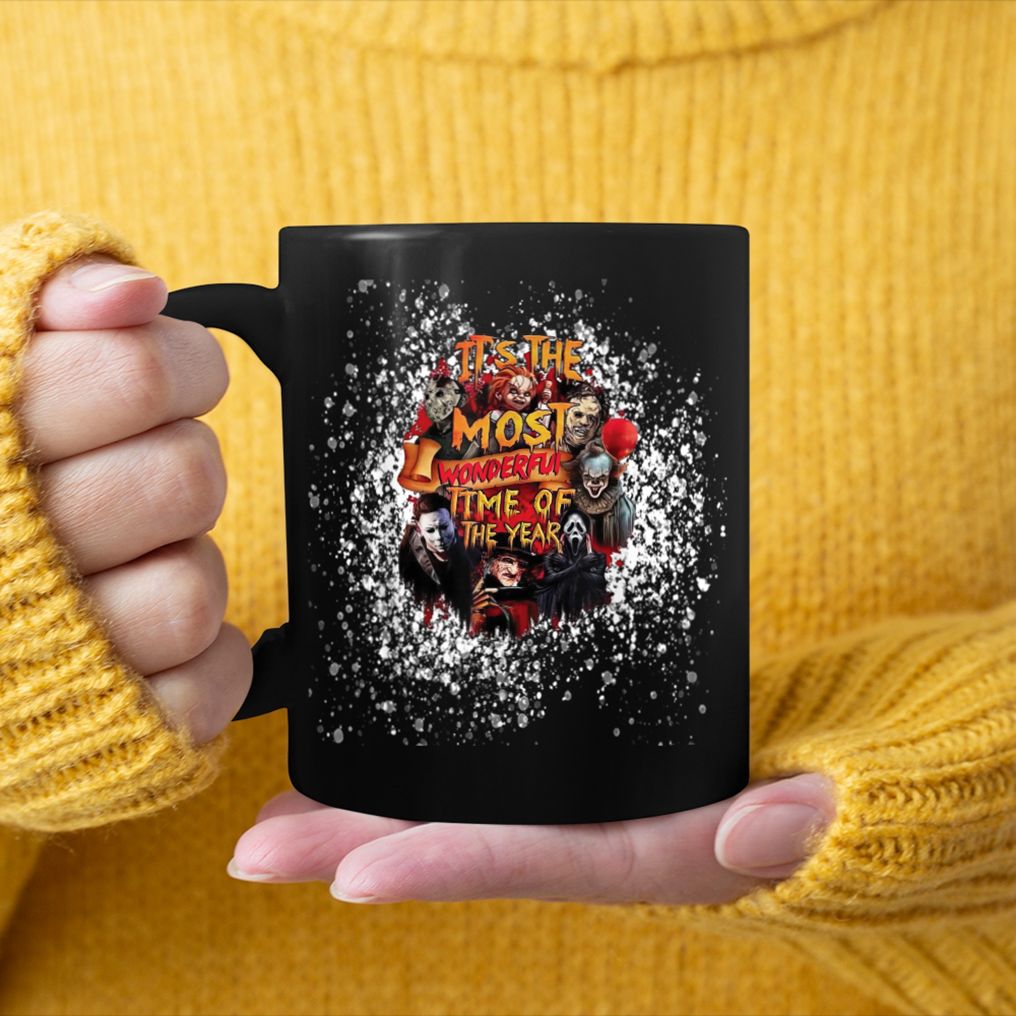 Blea.ched Retro It's The Most Wonderful Time Of the Year mug black