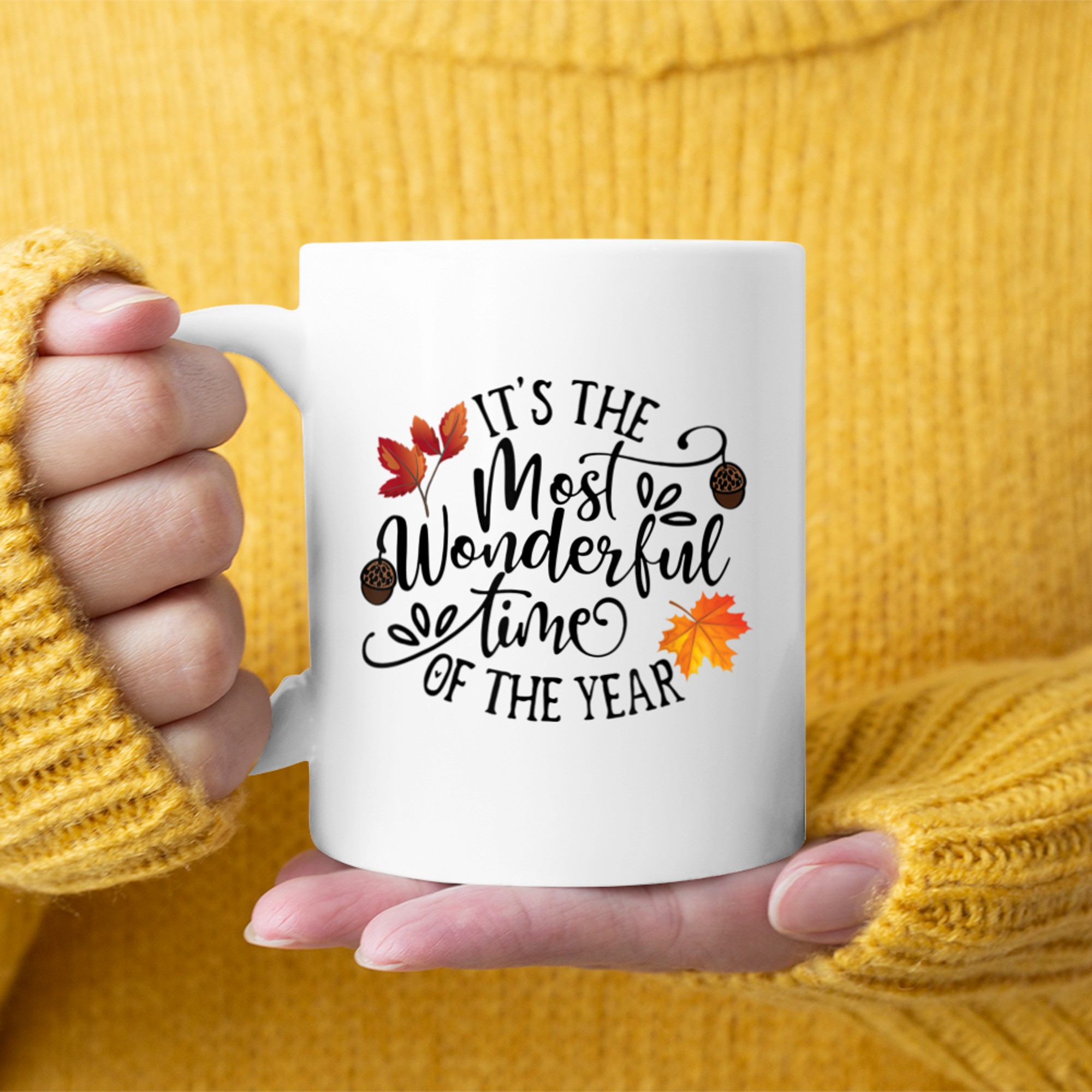 Canadian Thanksgiving. most wonderful time of the year mug white