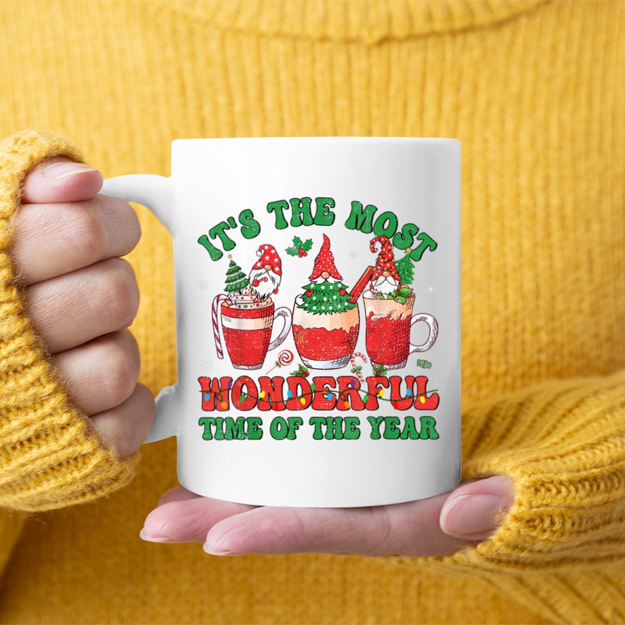 Christmas Coffee It's The Most Wonderful Time Of The Year (10) mug white