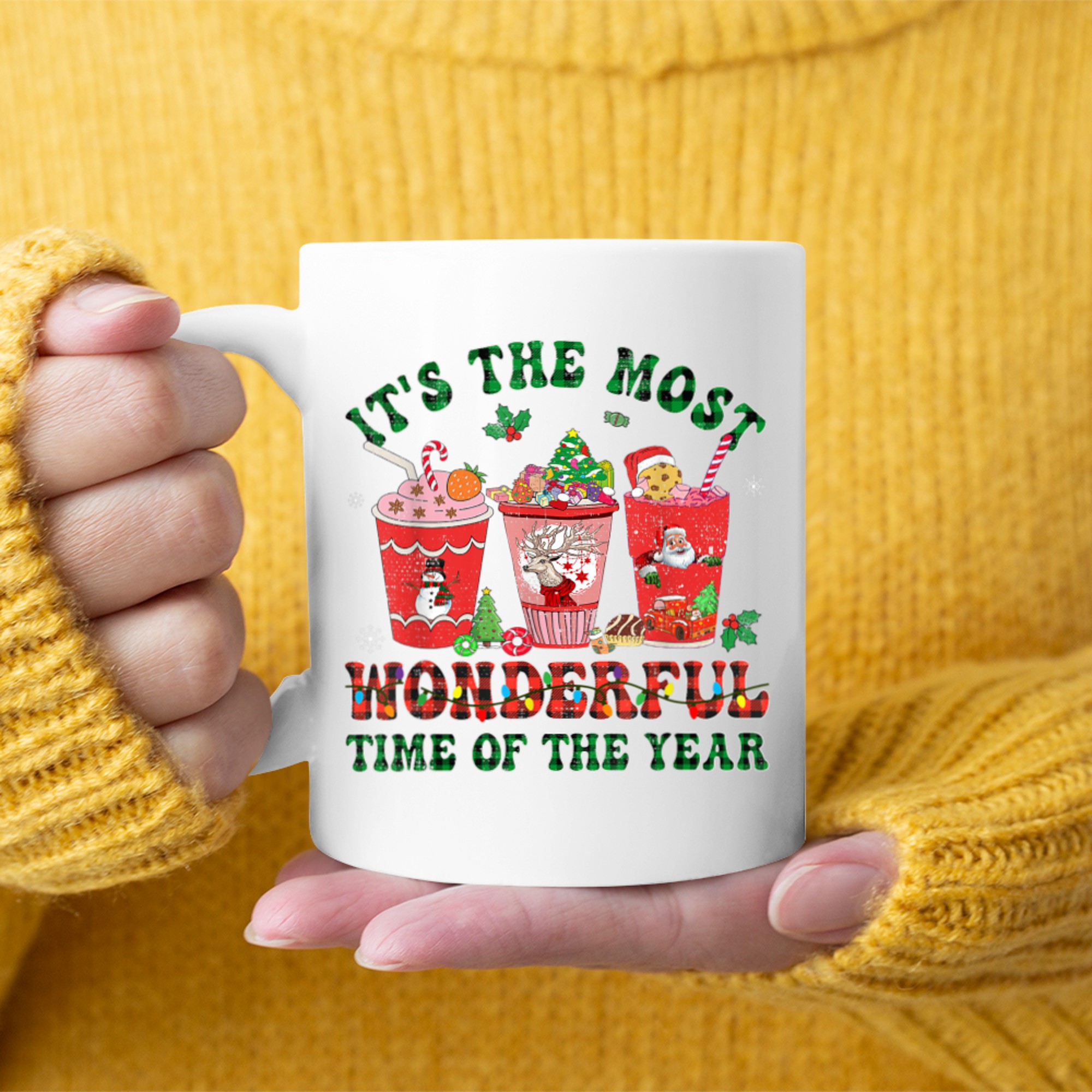 Christmas Coffee It's The Most Wonderful Time Of The Year (11) mug white