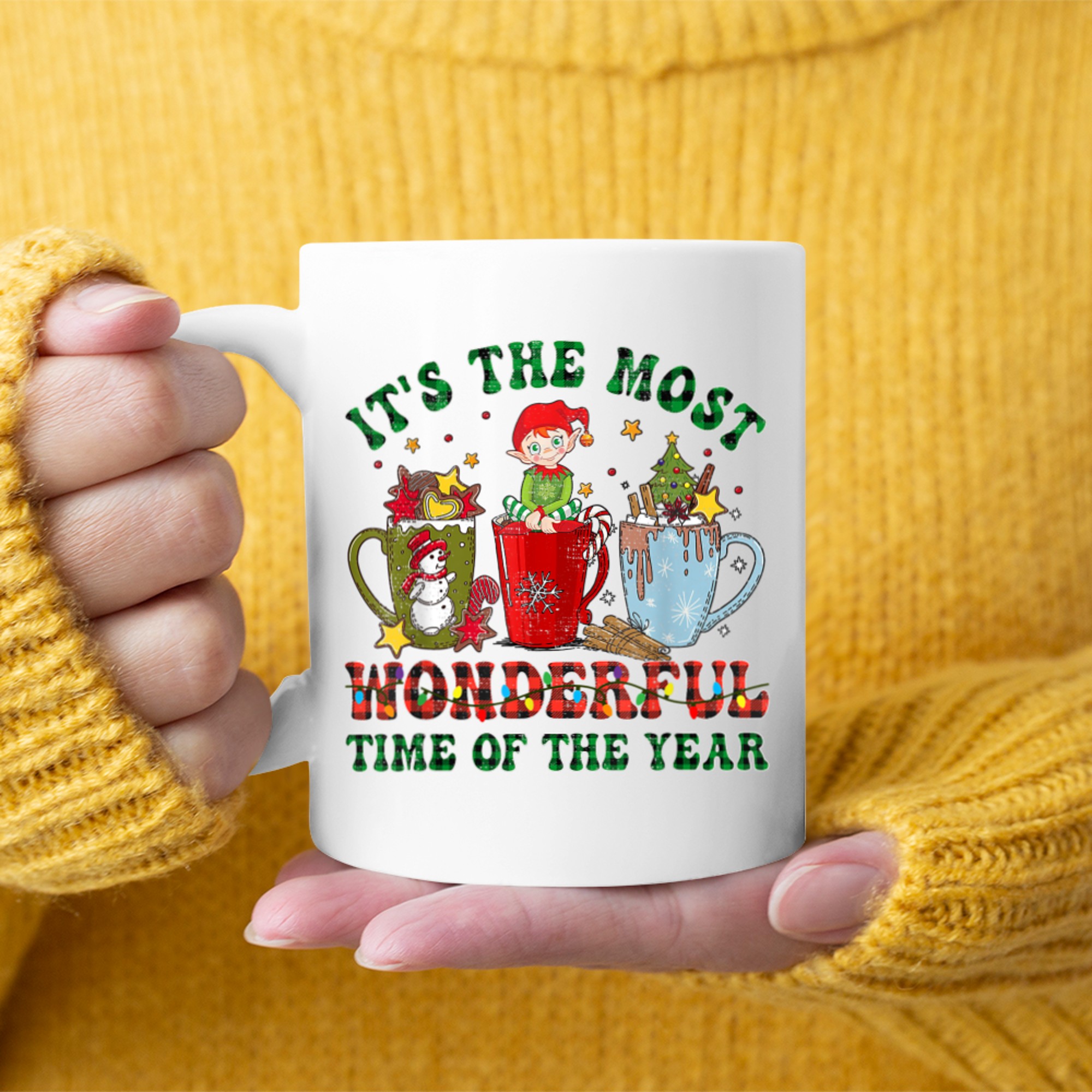 Christmas Coffee It's The Most Wonderful Time Of The Year (5) mug white