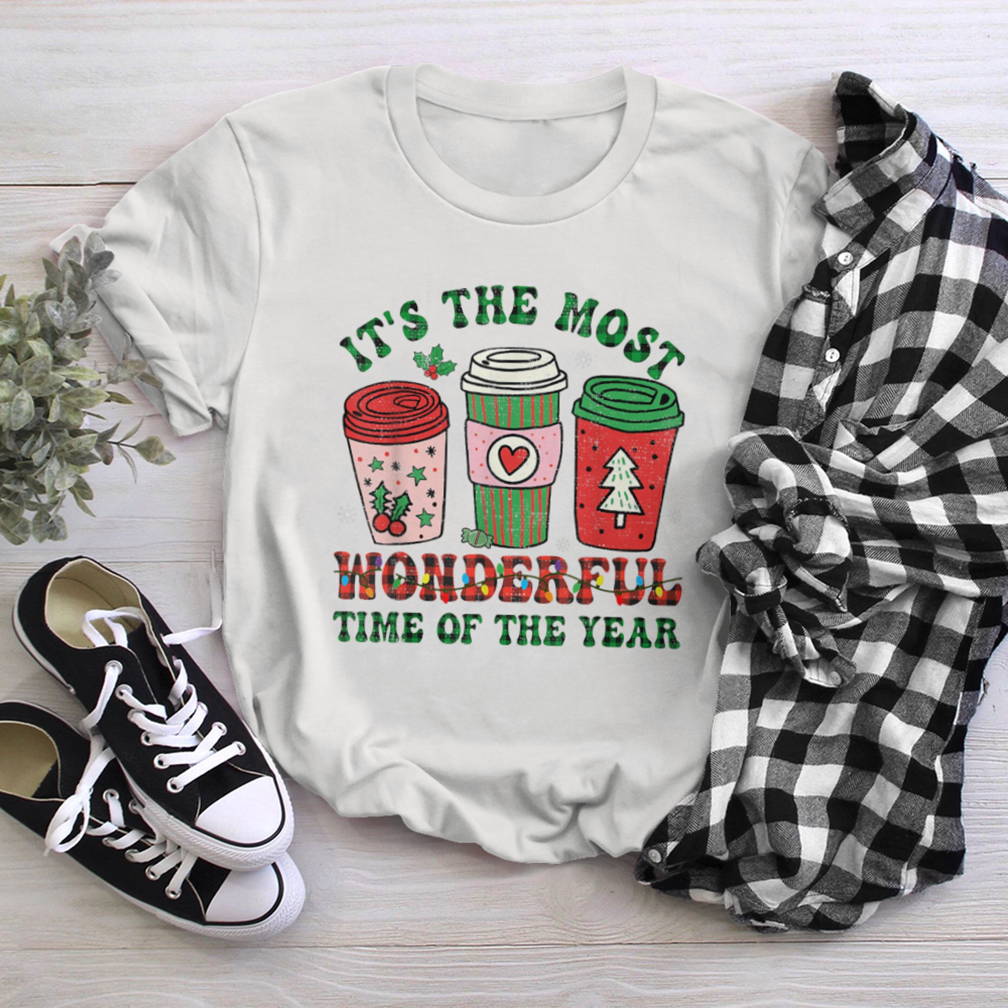 Christmas Coffee It's The Most Wonderful Time Of The Year (7) t-shirt White