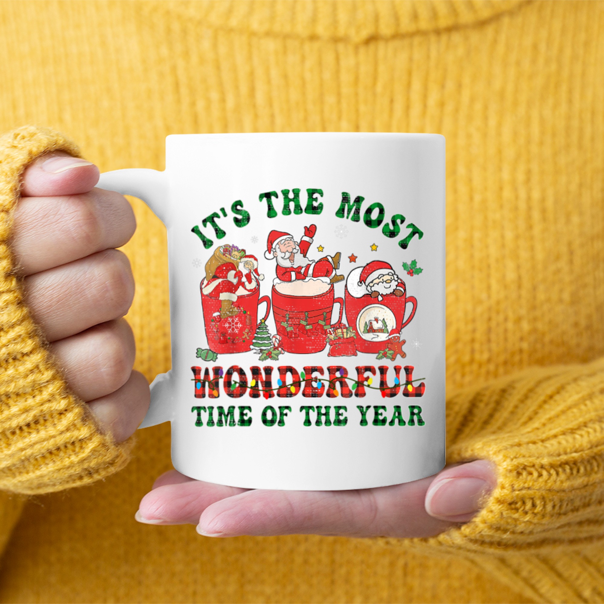 Christmas Coffee It's The Most Wonderful Time Of The Year (8) mug white