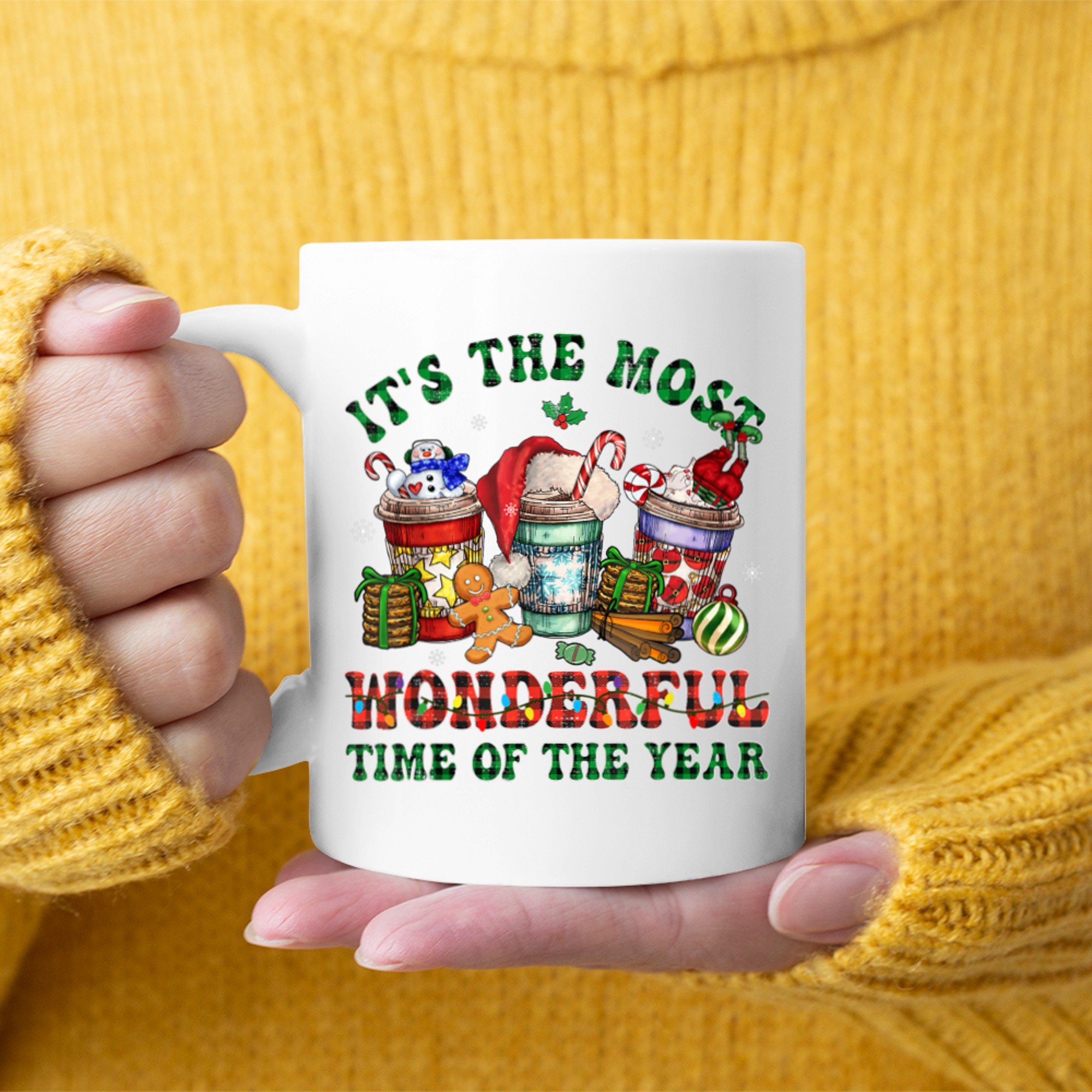 Christmas Coffee It's The Most Wonderful Time Of The Year (9) mug white