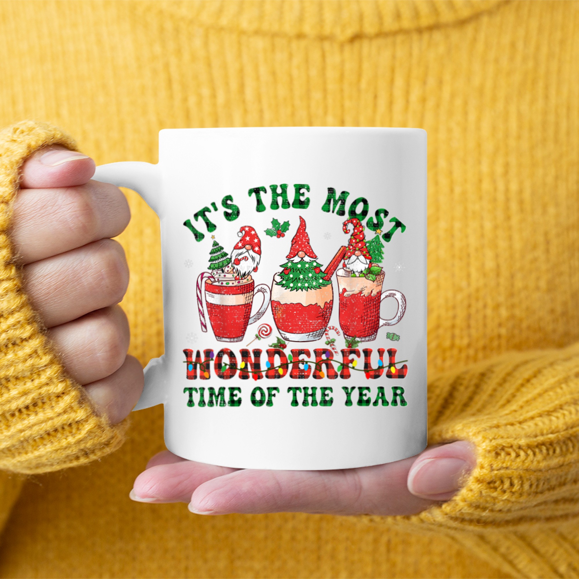 Christmas Coffee It's The Most Wonderful Time Of The Year mug white