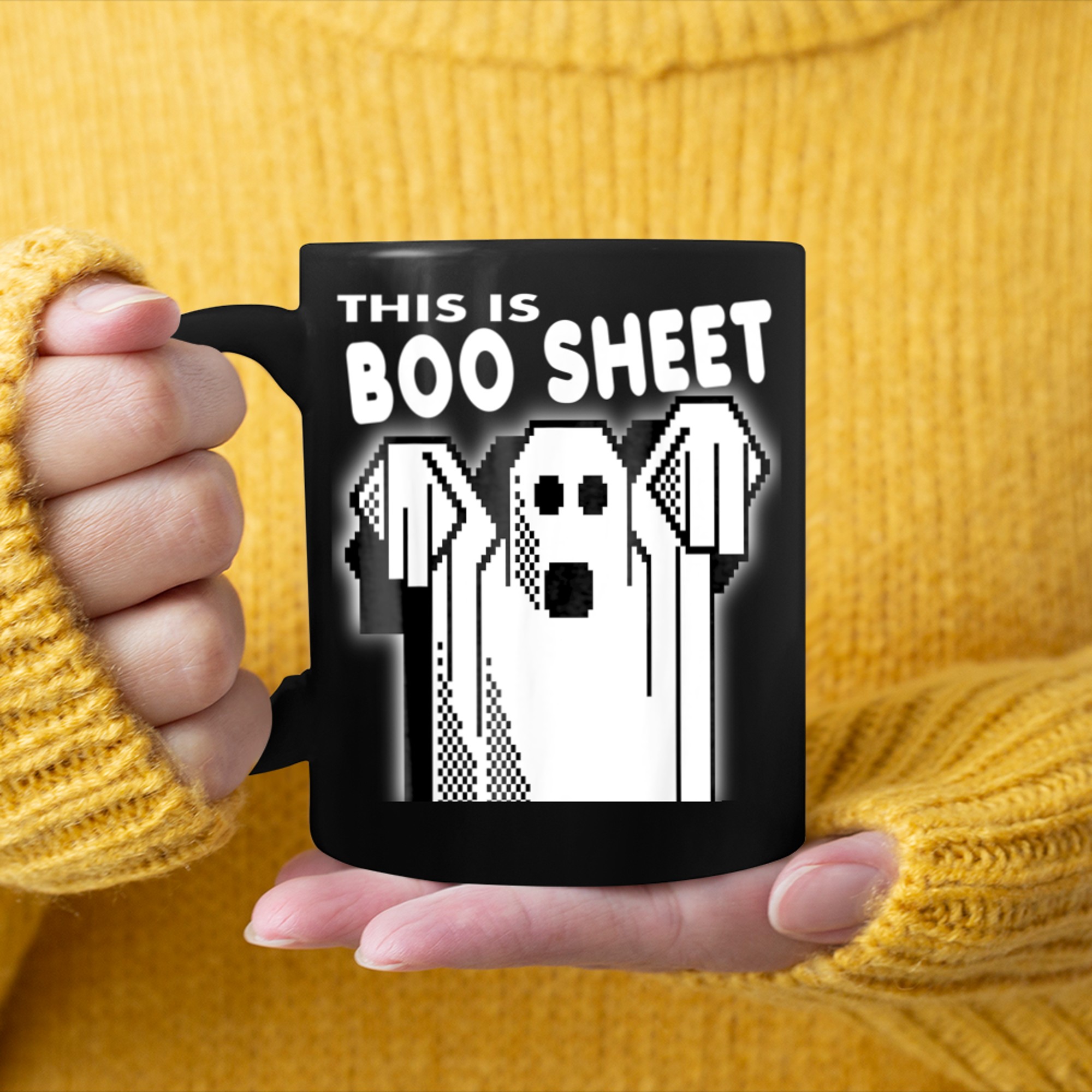 Funny Halloween Costume, This is Boo Sheet mug black