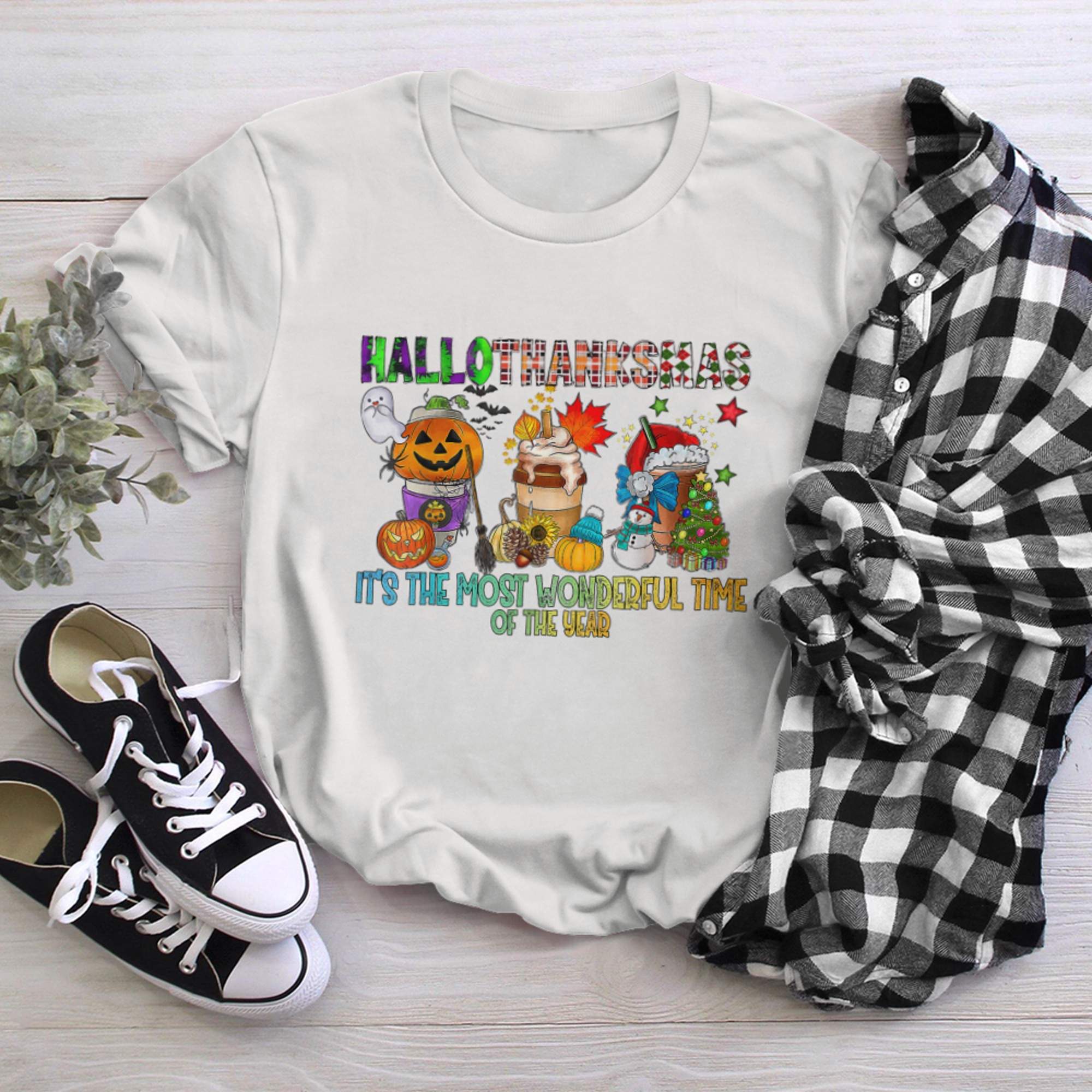 Hallothanksmas It's The Most Wonderful Time Of The Year t-shirt White