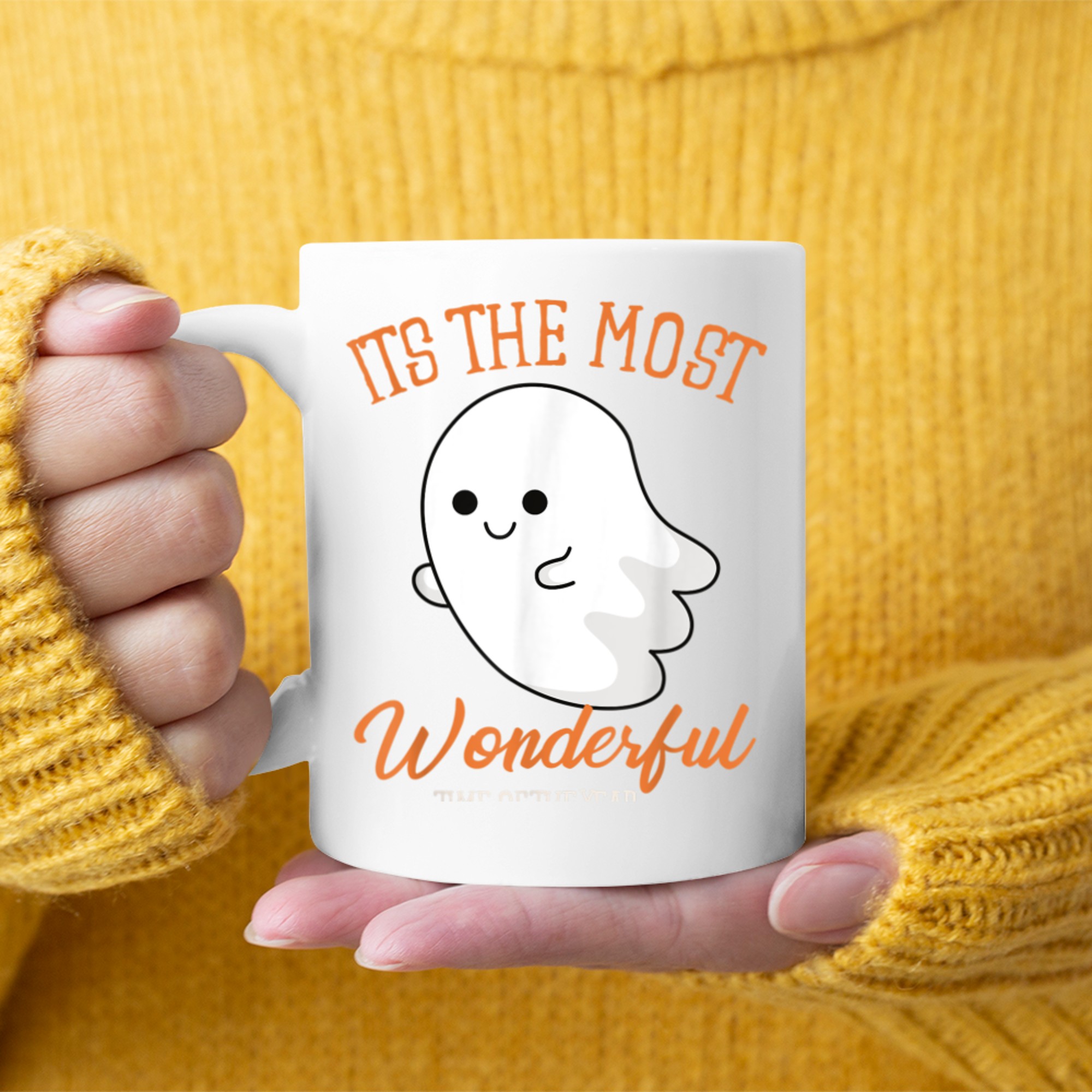 Halloween It's The Most Wonderful Time Of The Year Ghost mug white