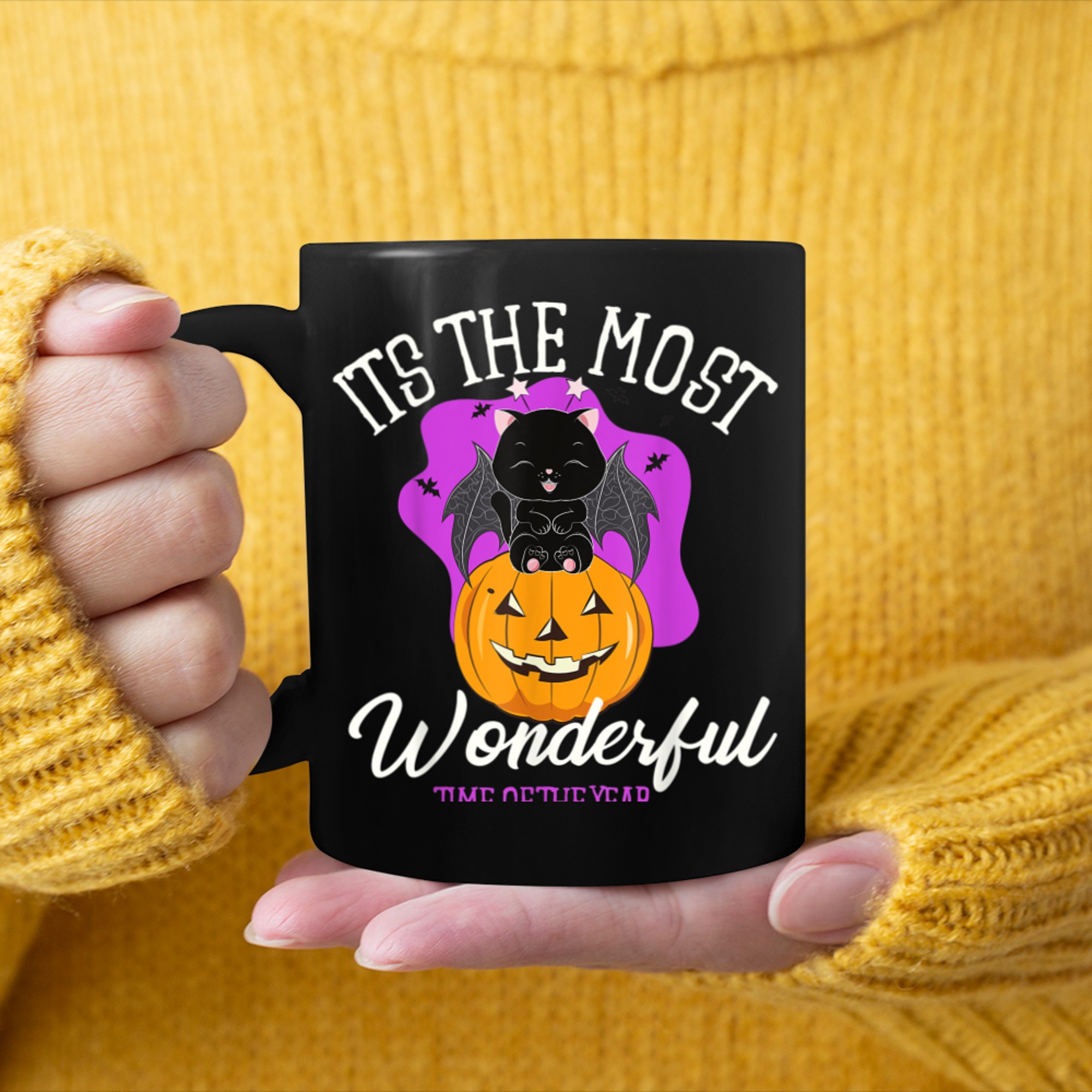 Halloween It's The Most Wonderful Time Of The Year Pumpkin mug black