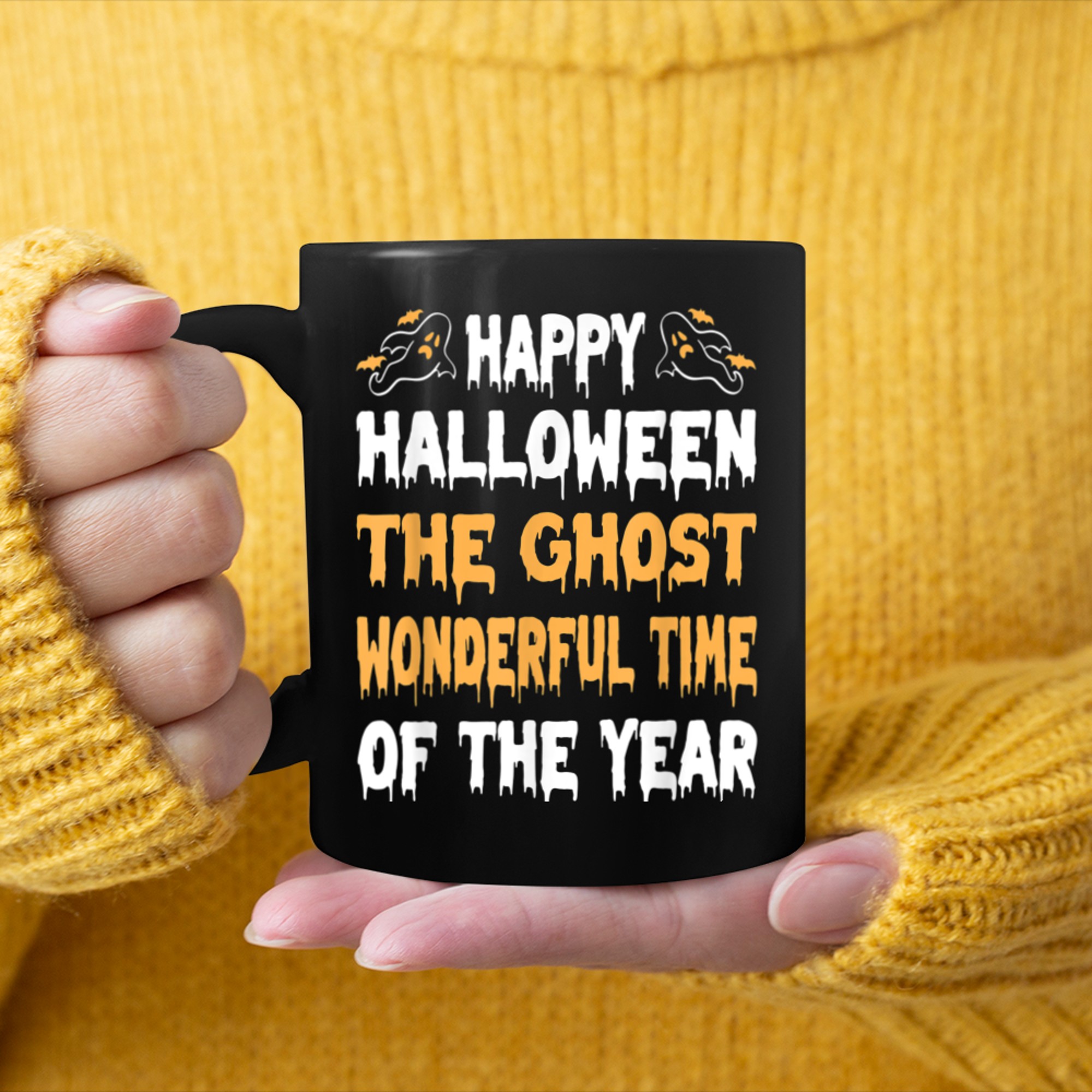 Halloween The Most Wonderful Time Of The Year Ghost mug black