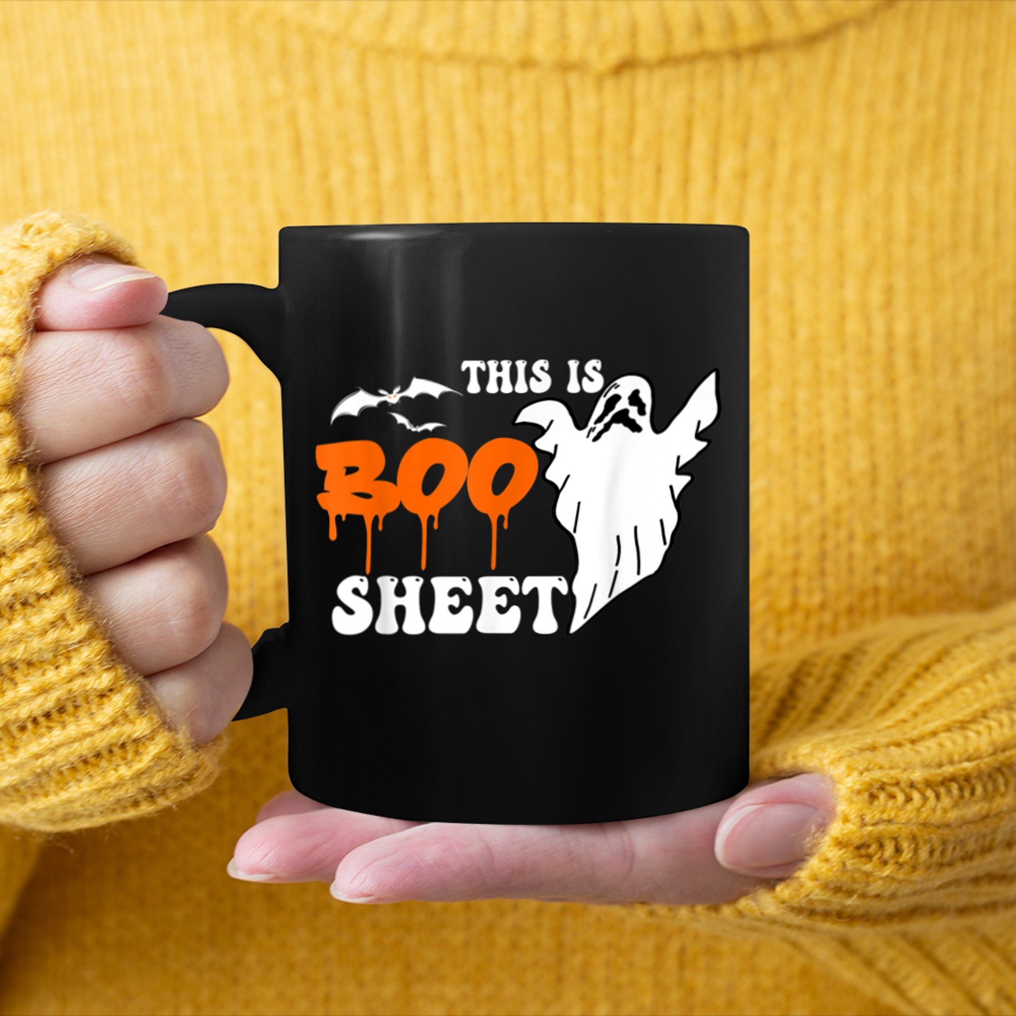 Happy Halloween This Is Boo Sheet Funny Costume Men Women mug black