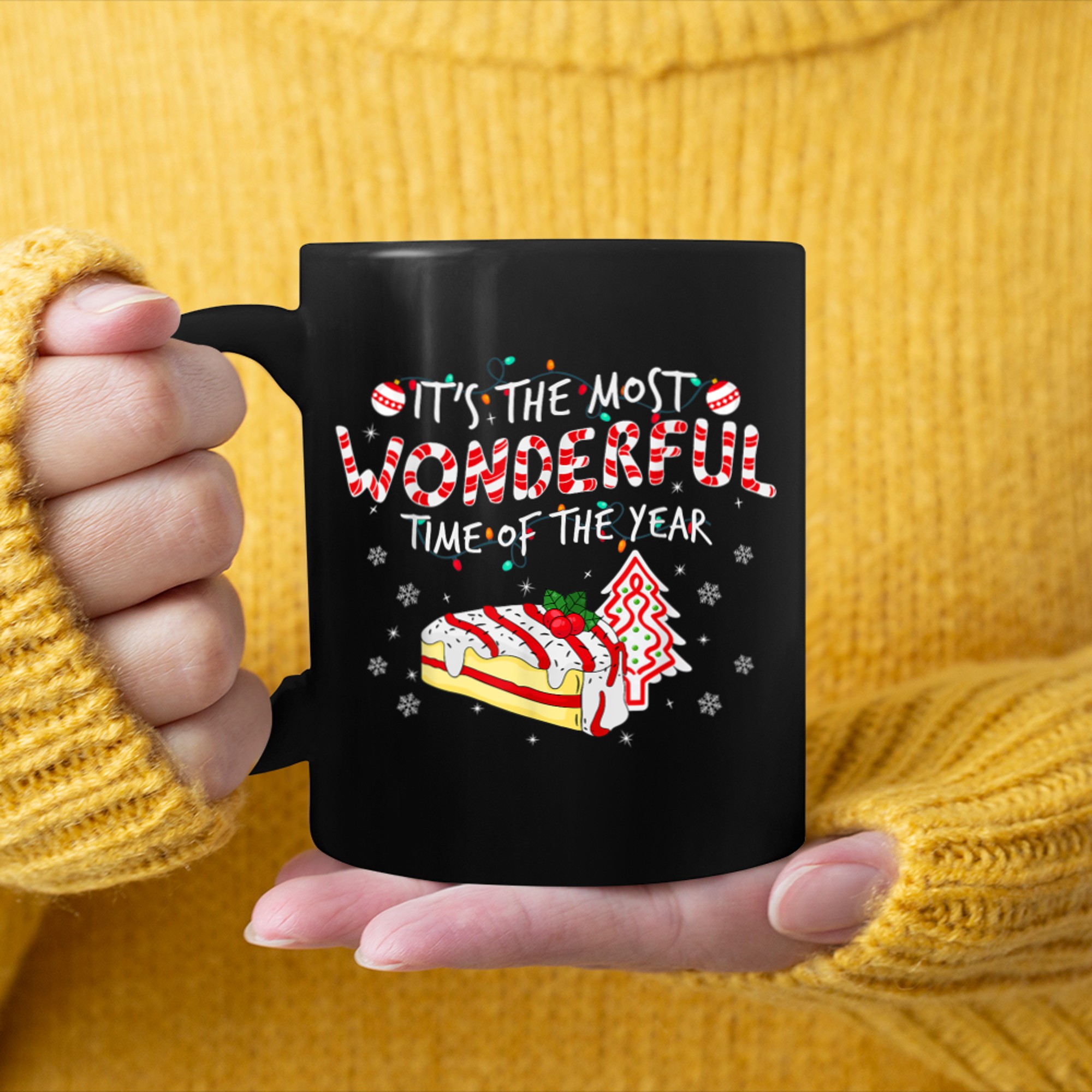 It's The Most Wonderful Time Of The Year - Christmas Cake mug black