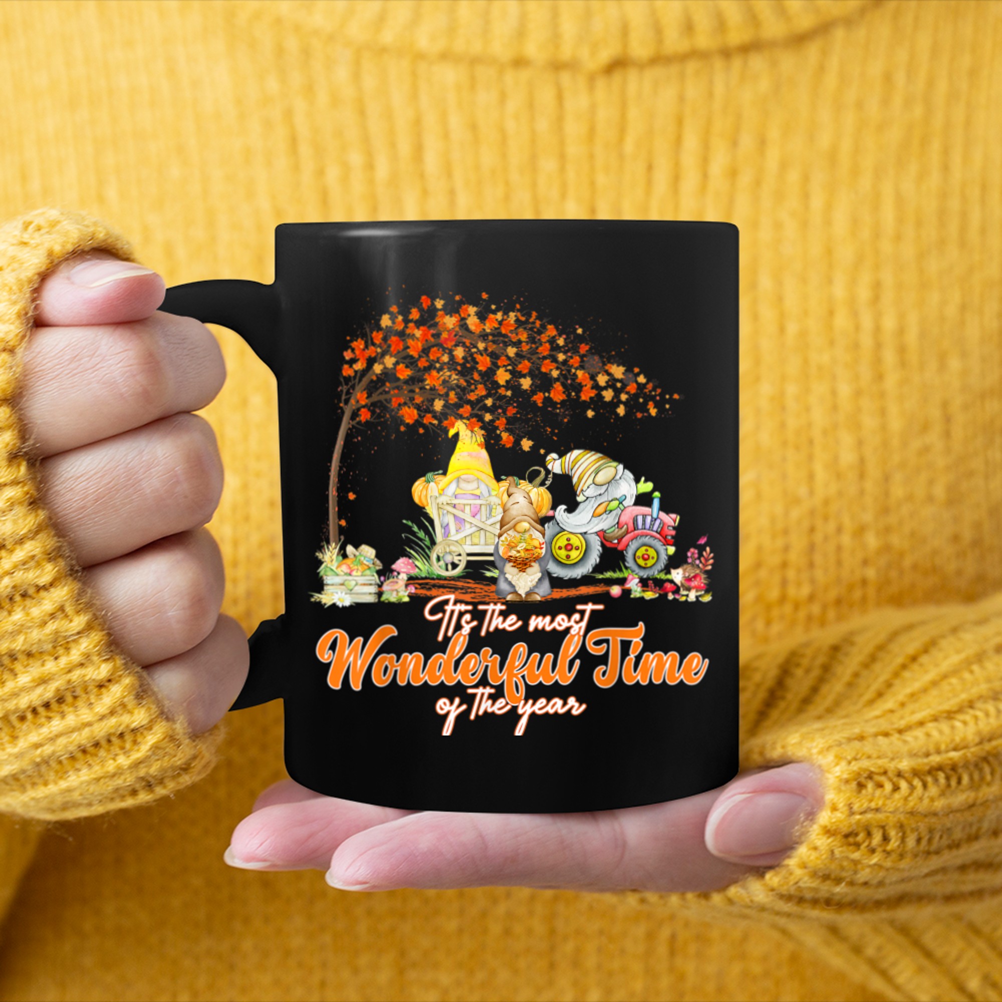 It's The Most Wonderful Time of the Year Autumn Gnomes (1) mug black