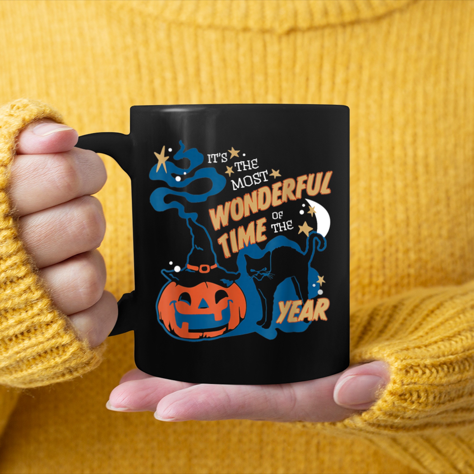 It's the Most Wonderful Time of the Year black cat Halloween (1) mug black