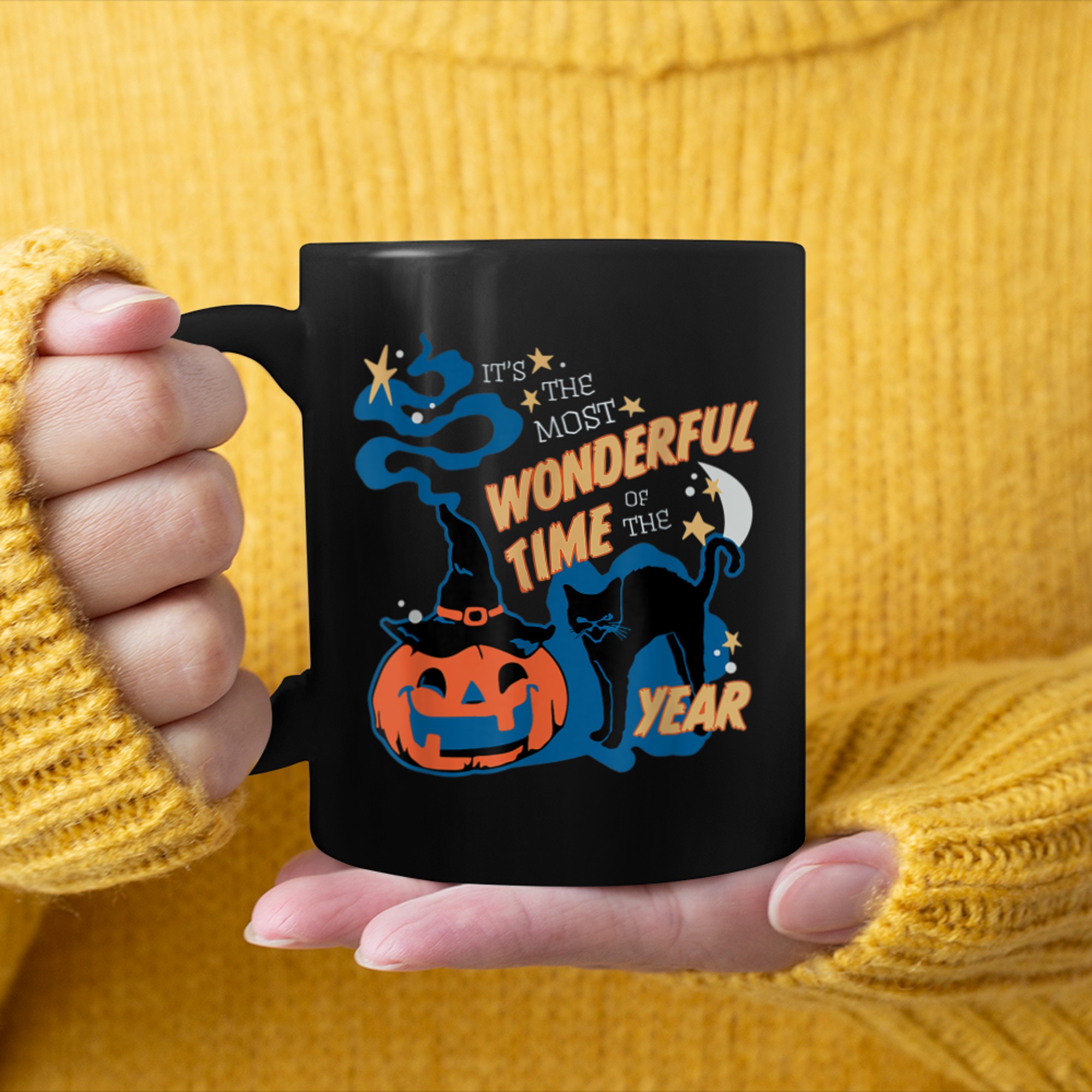 It's the Most Wonderful Time of the Year black cat Halloween (18) mug black