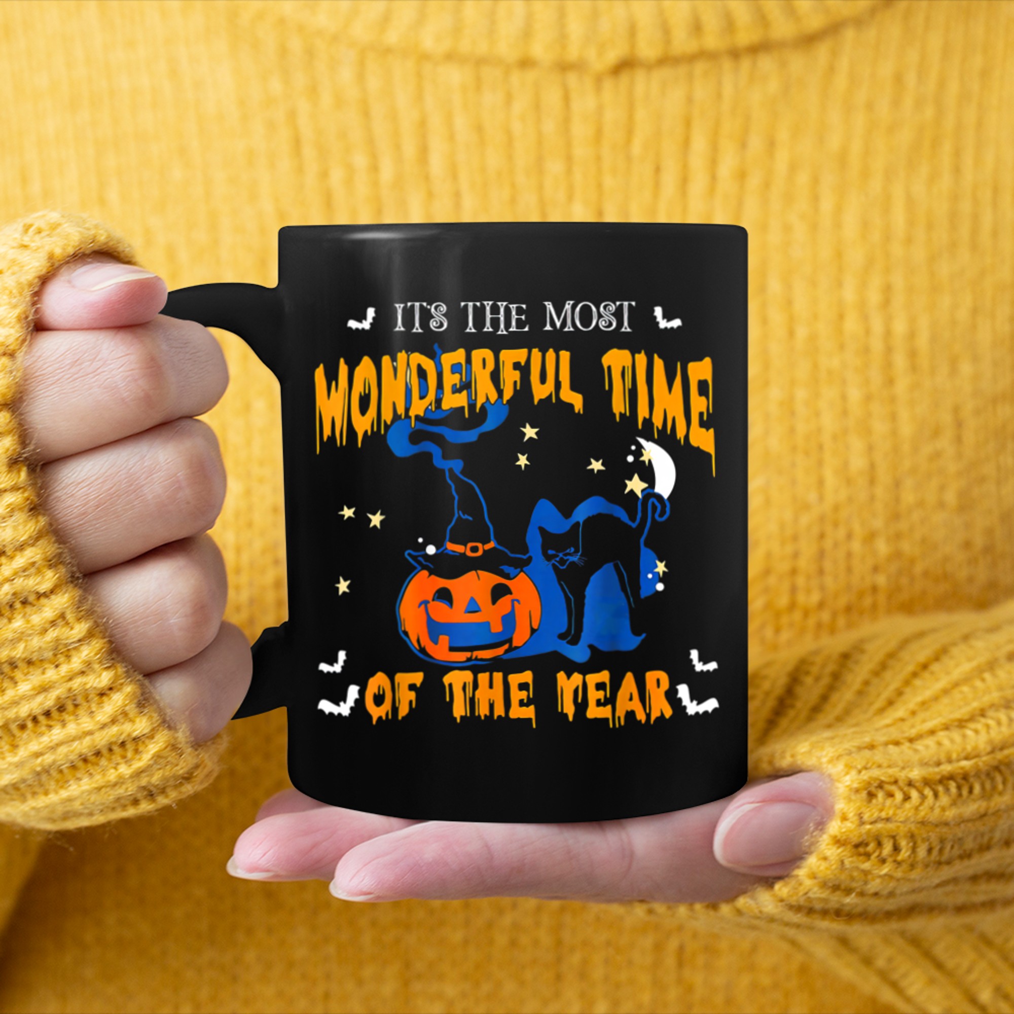 It's the Most Wonderful Time of the Year black cat Halloween (23) mug black