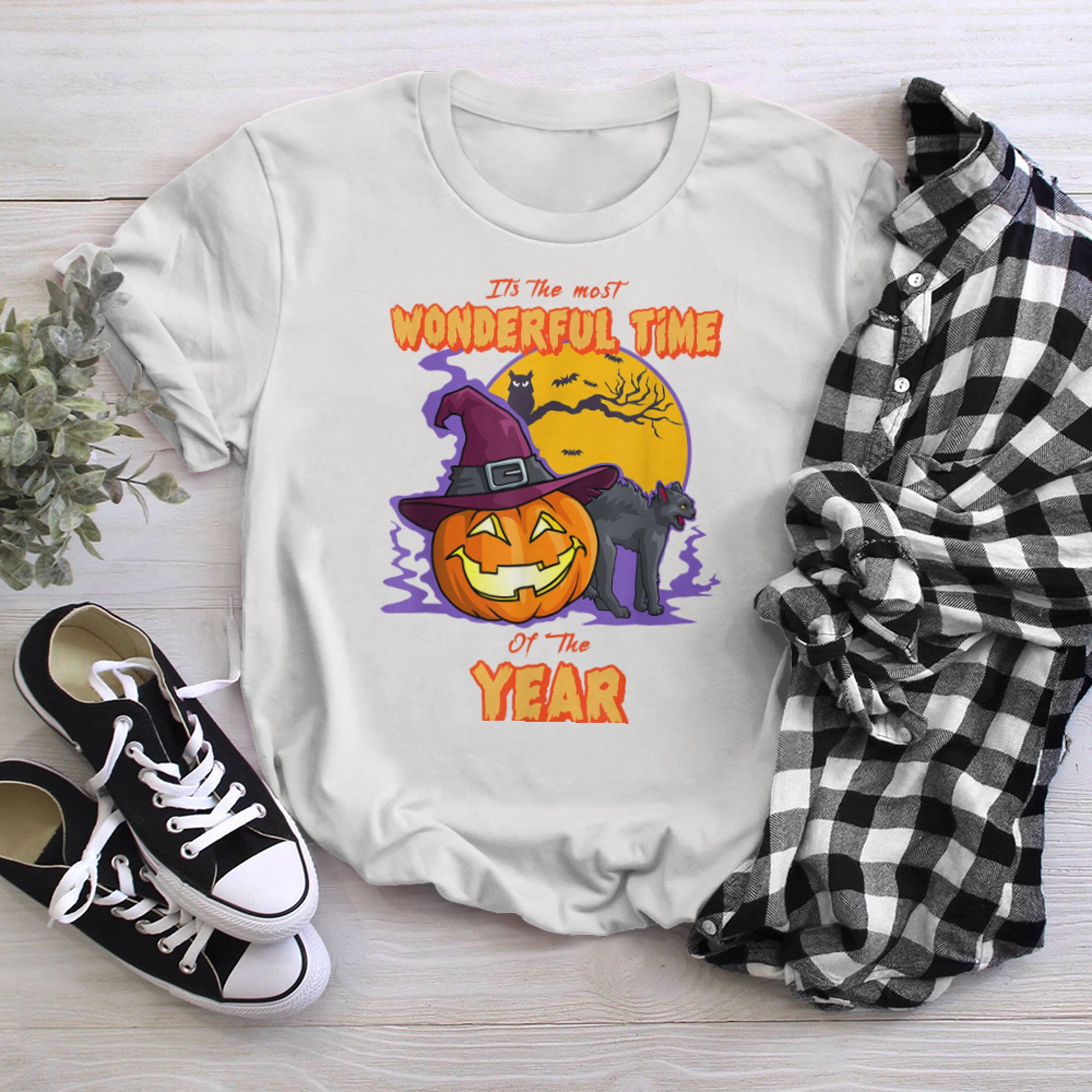 It's the Most Wonderful Time of the Year Black Cat Halloween (38) t-shirt white