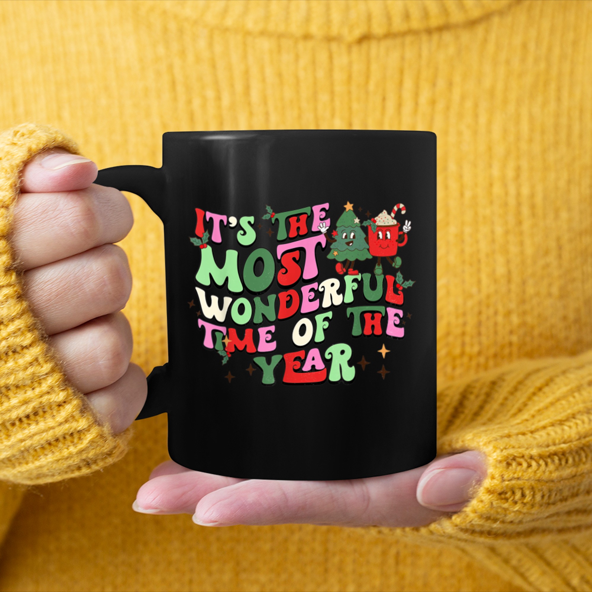 It's The Most Wonderful Time Of The Year Christmas Retro mug black