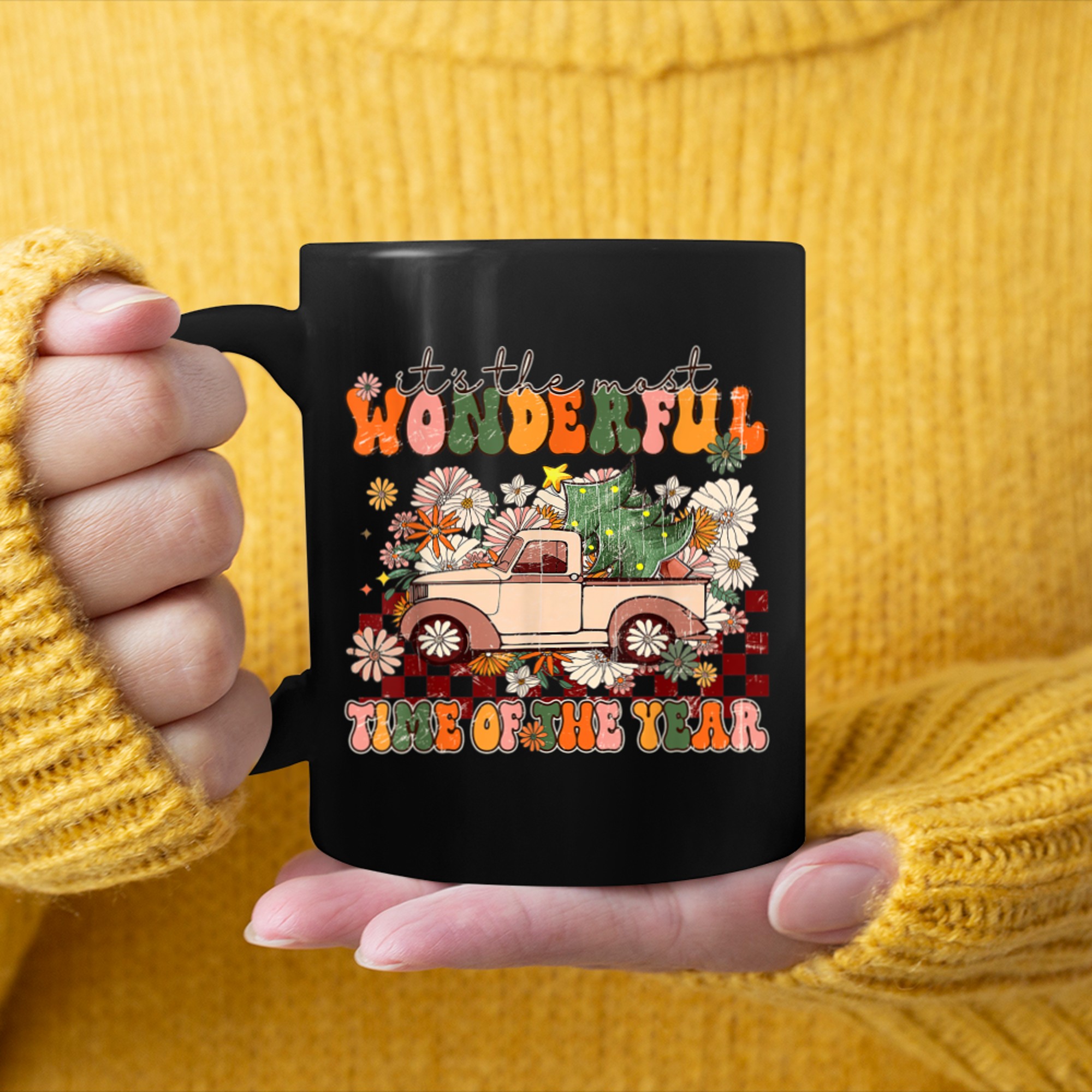 It's The Most Wonderful Time Of The Year Christmas Truck mug black