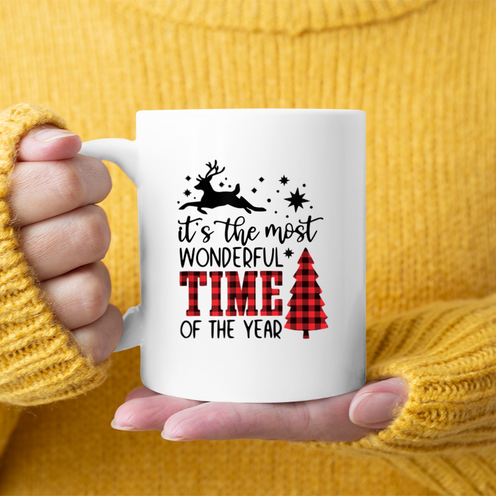 It's the most wonderful time of the year, Elegant Christmas mug white