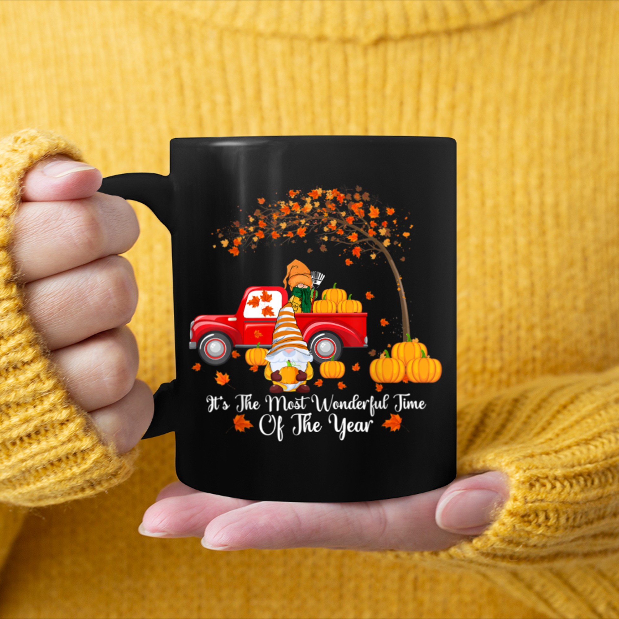 It's The Most Wonderful Time Of The Year Gnomes Autumn Fall (10) mug black