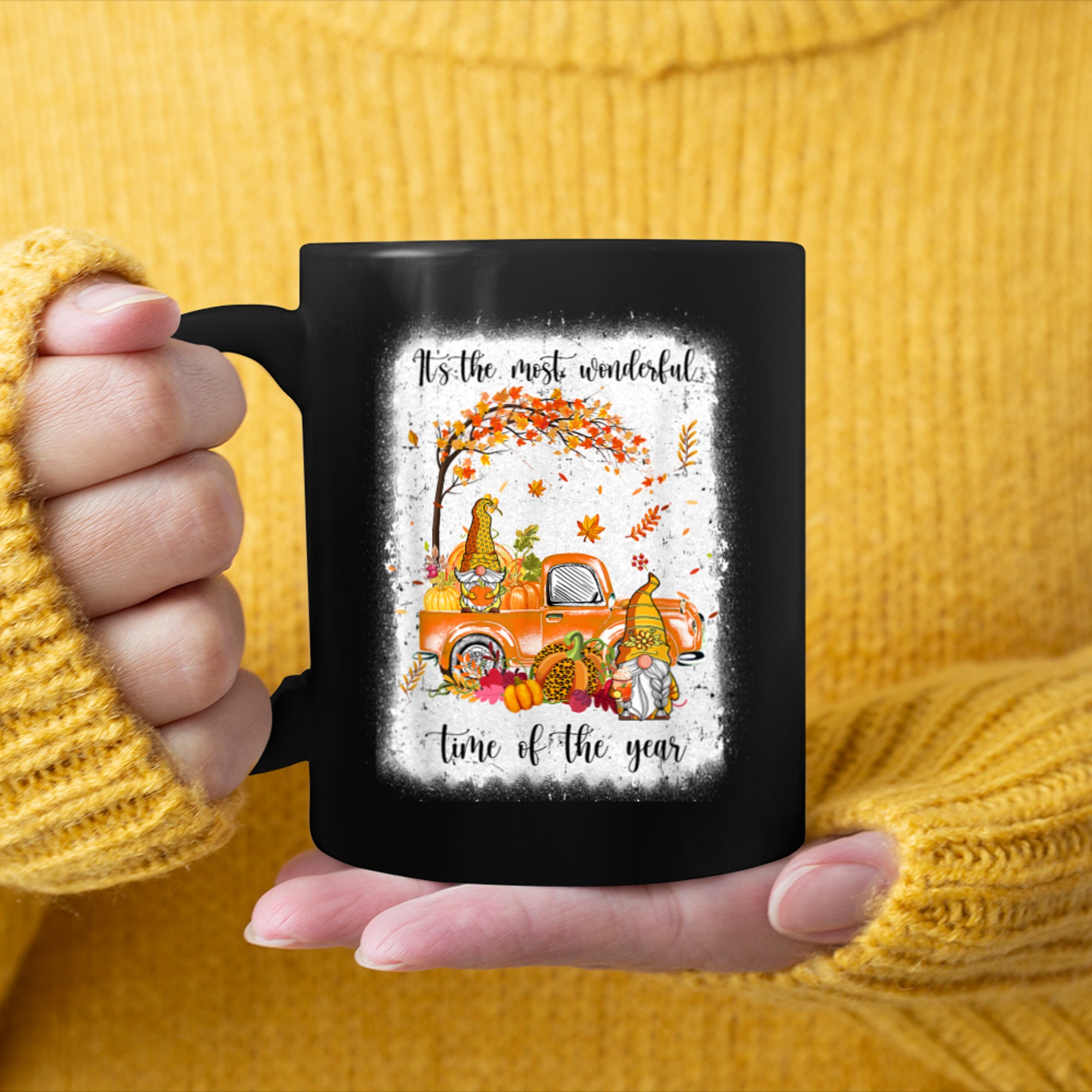 It'S The Most Wonderful Time Of The Year Gnomes Blea.ched mug black