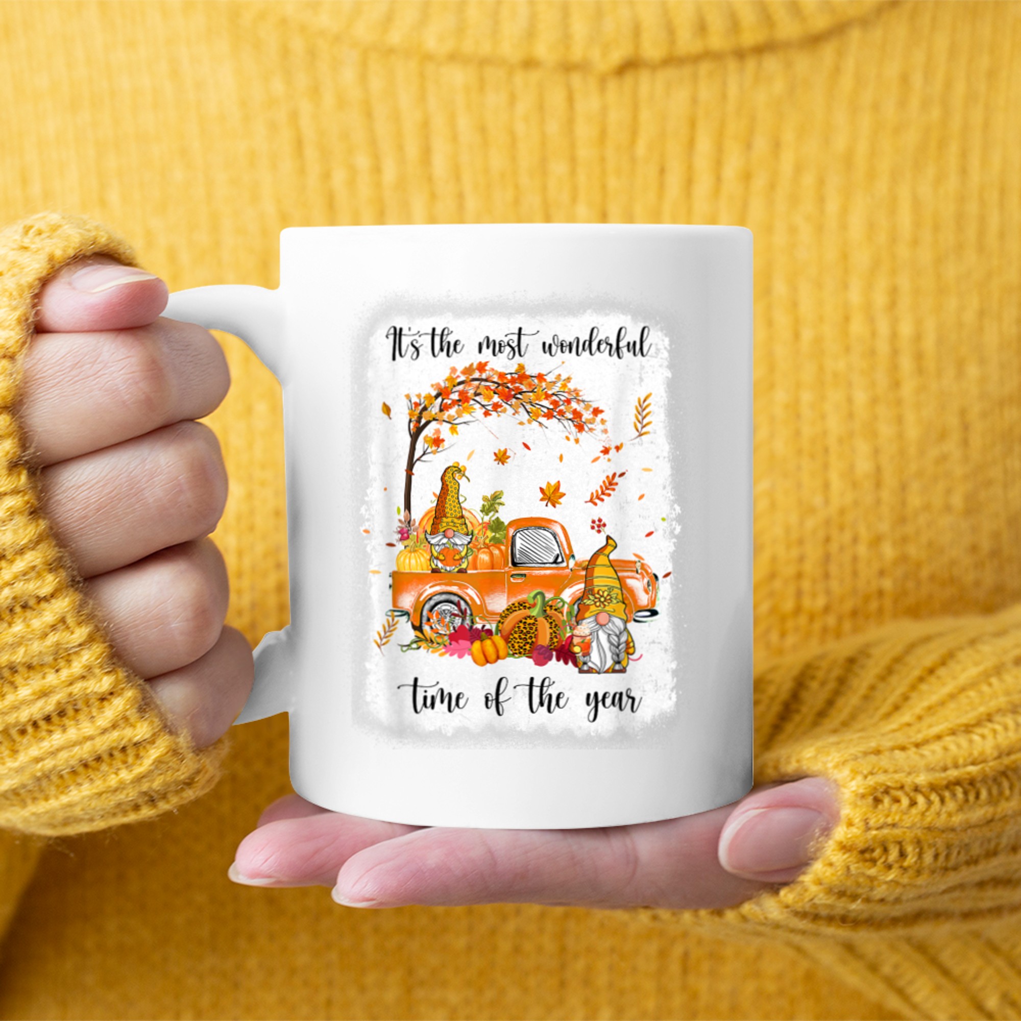 It'S The Most Wonderful Time Of The Year Gnomes Blea.ched mug white