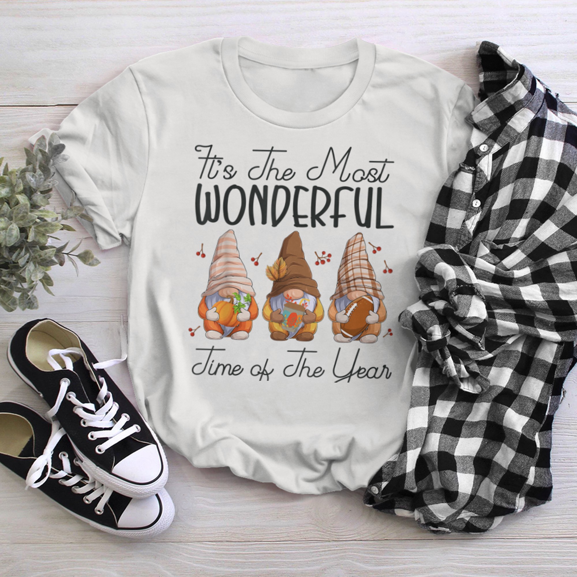 It's The Most Wonderful Time Of The Year Gnomes Football t-shirt white