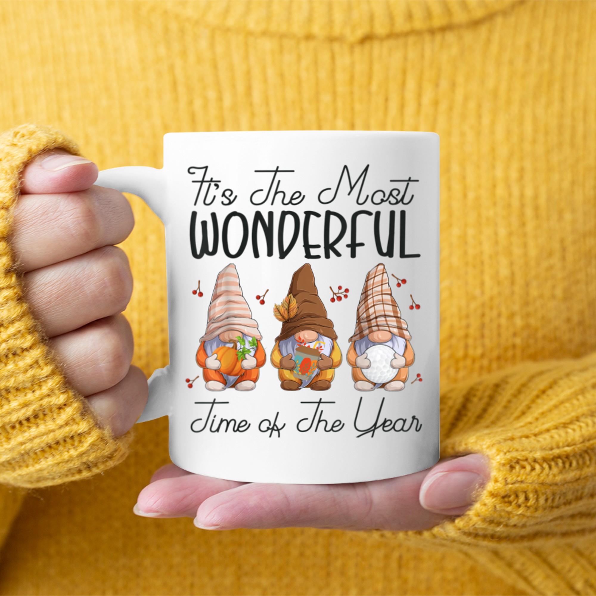 It's The Most Wonderful Time Of The Year Gnomes Golf Lovers mug white