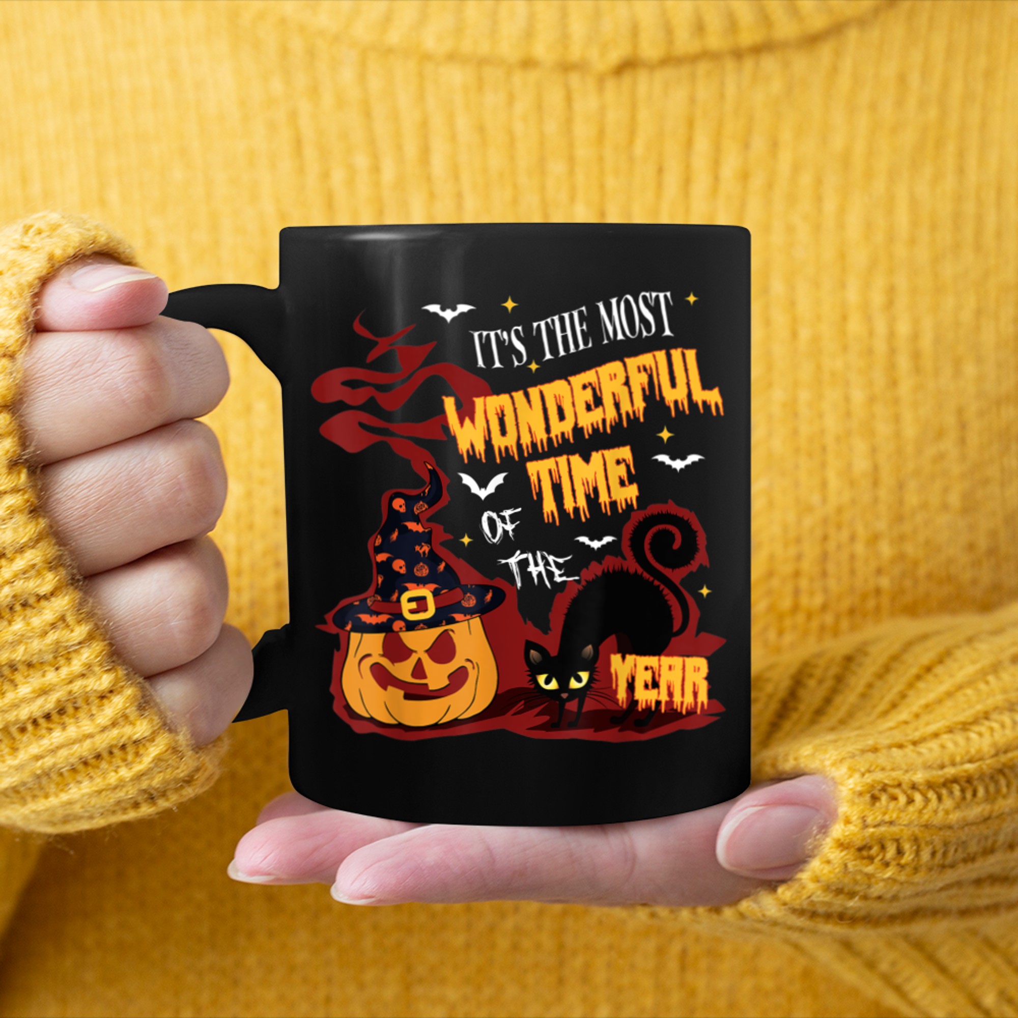 It's the Most Wonderful Time of the Year Halloween Vintage (2) mug black