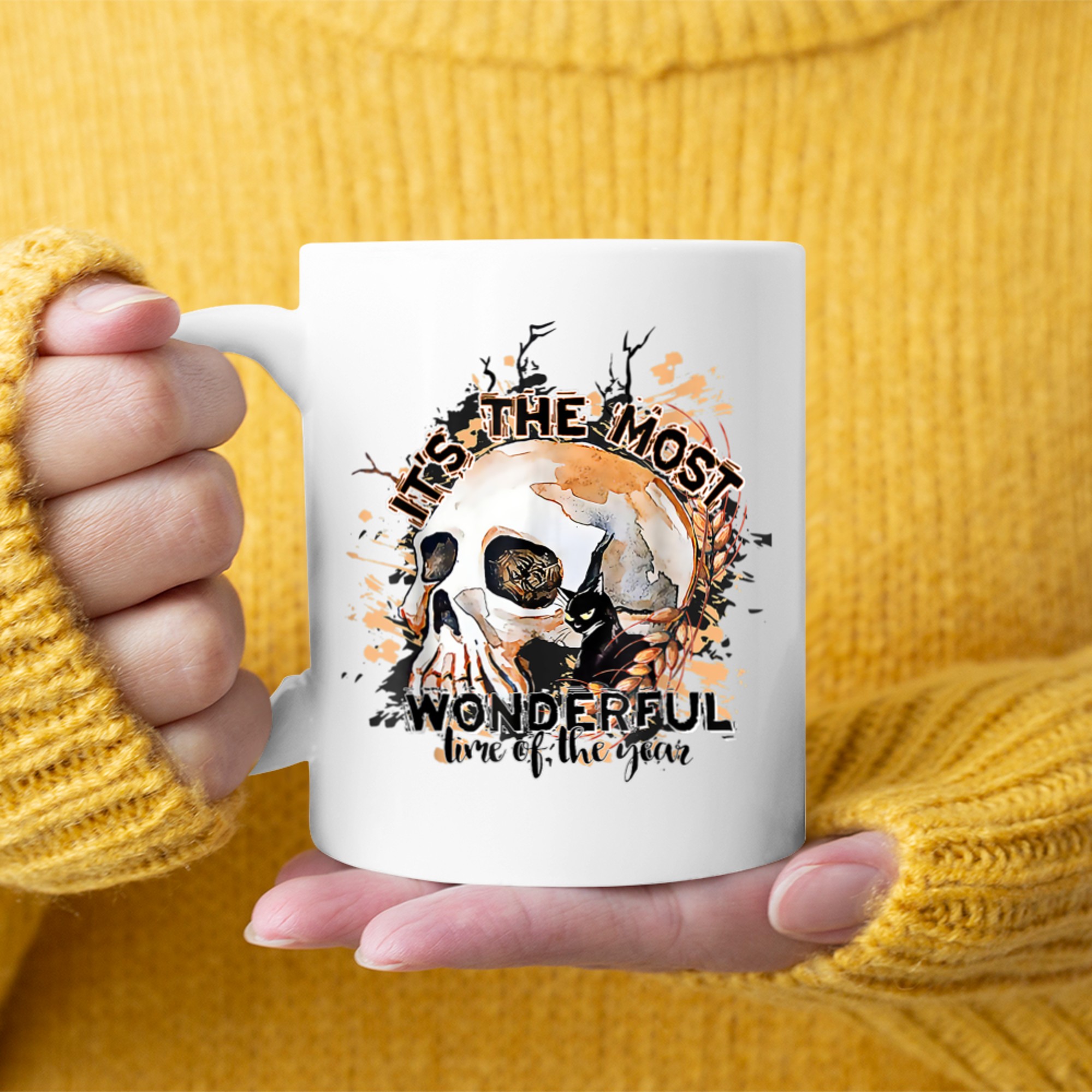 It's The Most Wonderful Time Of The Year Skeleton Halloween (4) mug white