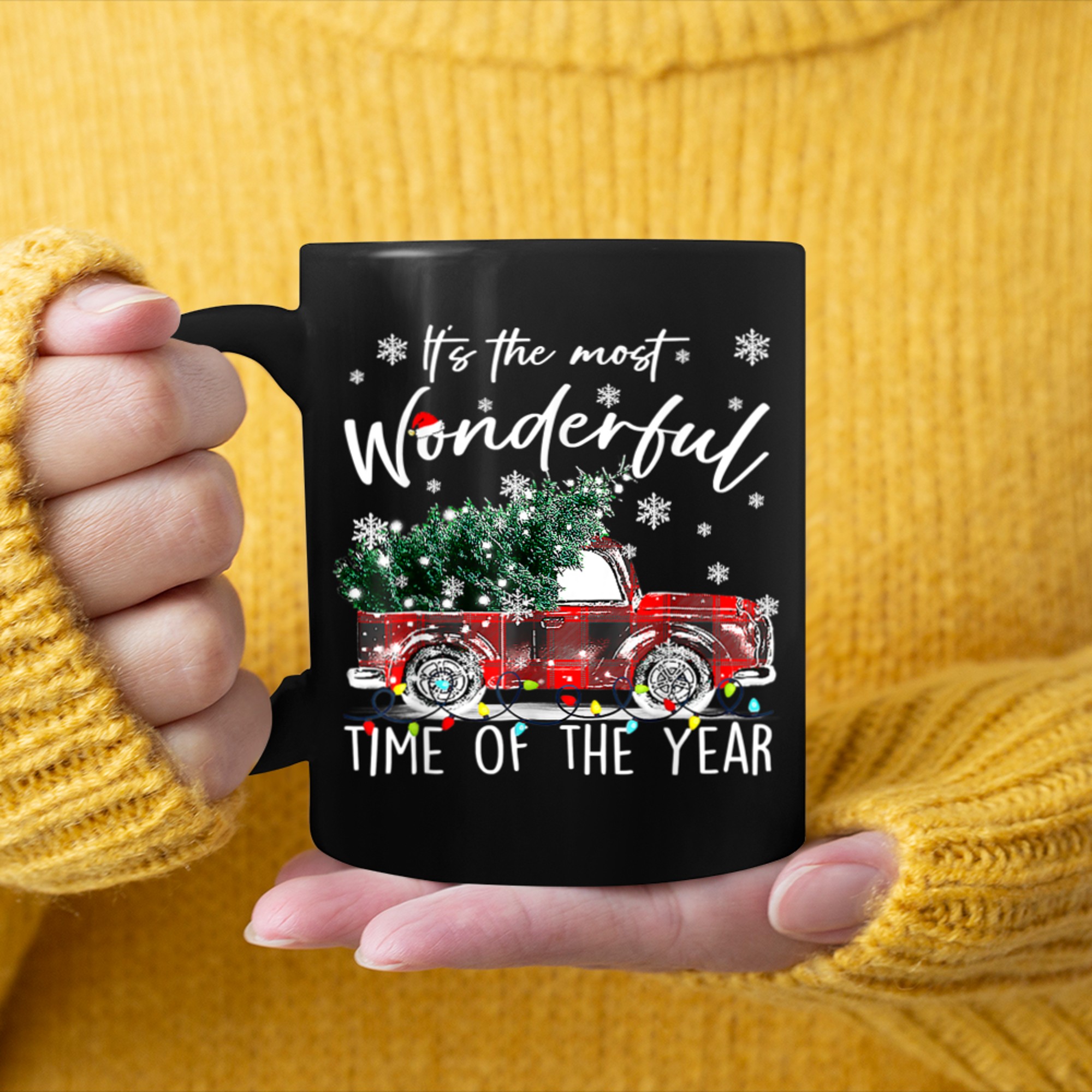 It's The Most Wonderful Time Of The Year Truck Christmas (1) mug black